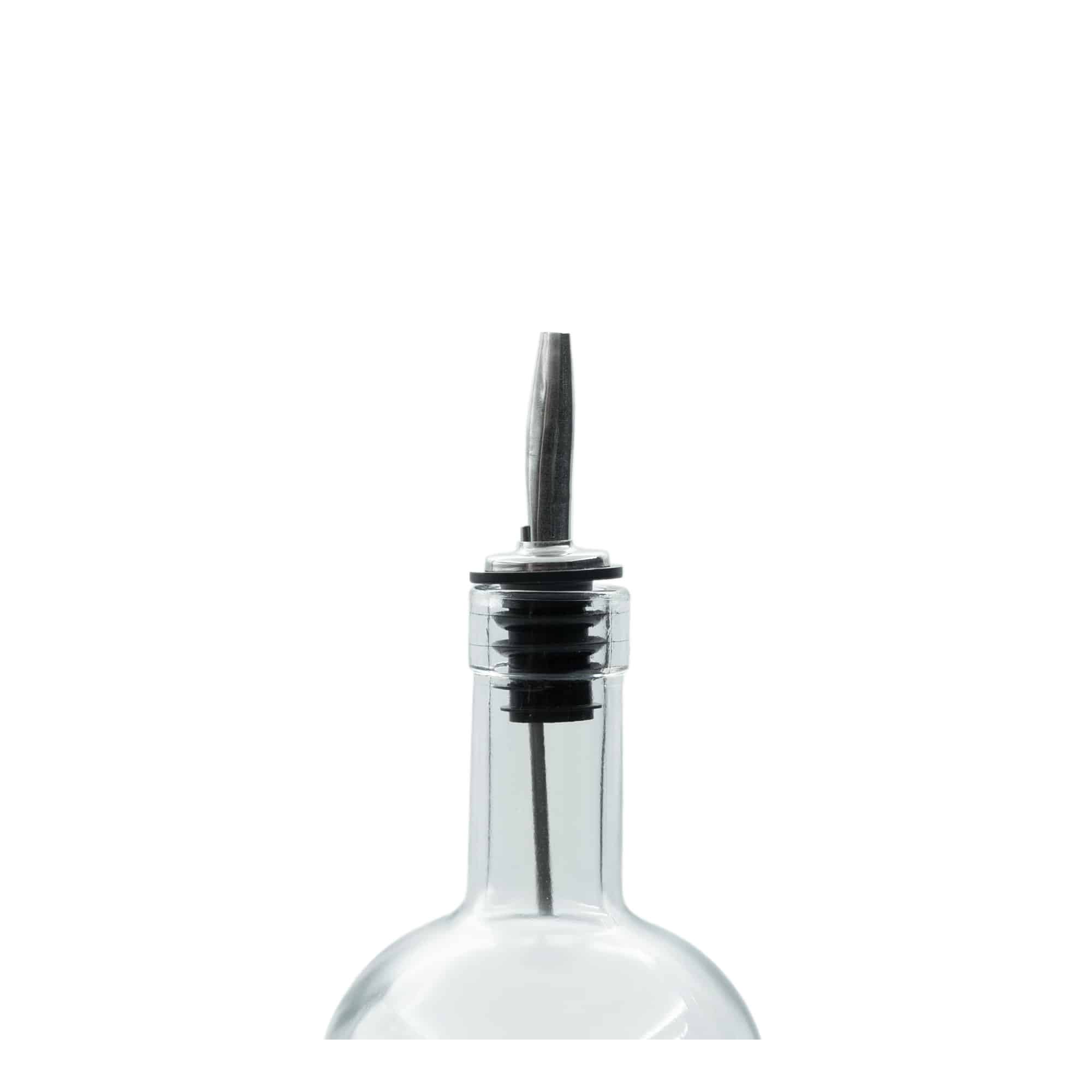 Ausgiesser Inox mit Luftrohr, Edelstahl, silber-schwarz