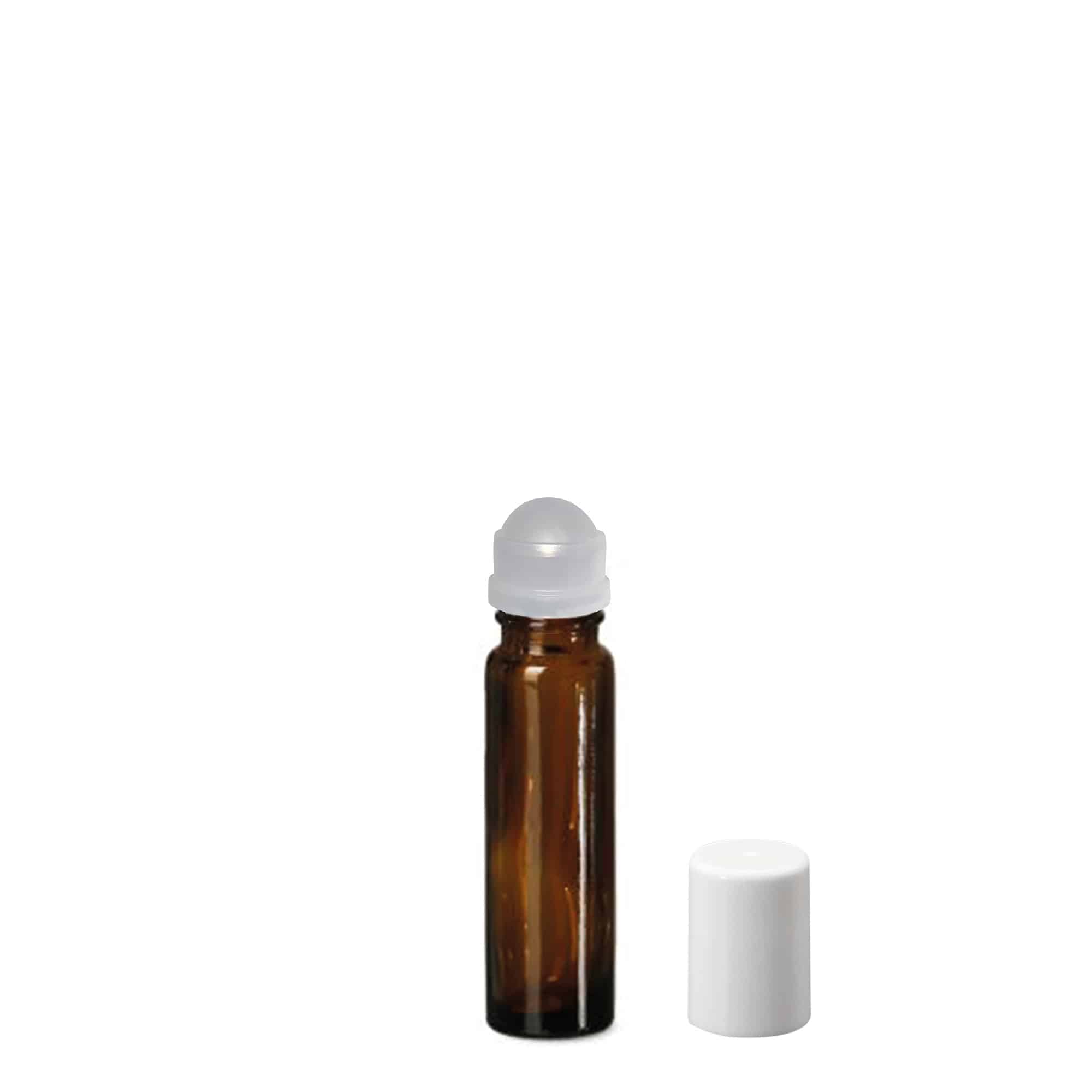 10 ml Roll-On-Flasche, Glas, braun, Mündung: Schraubverschluss