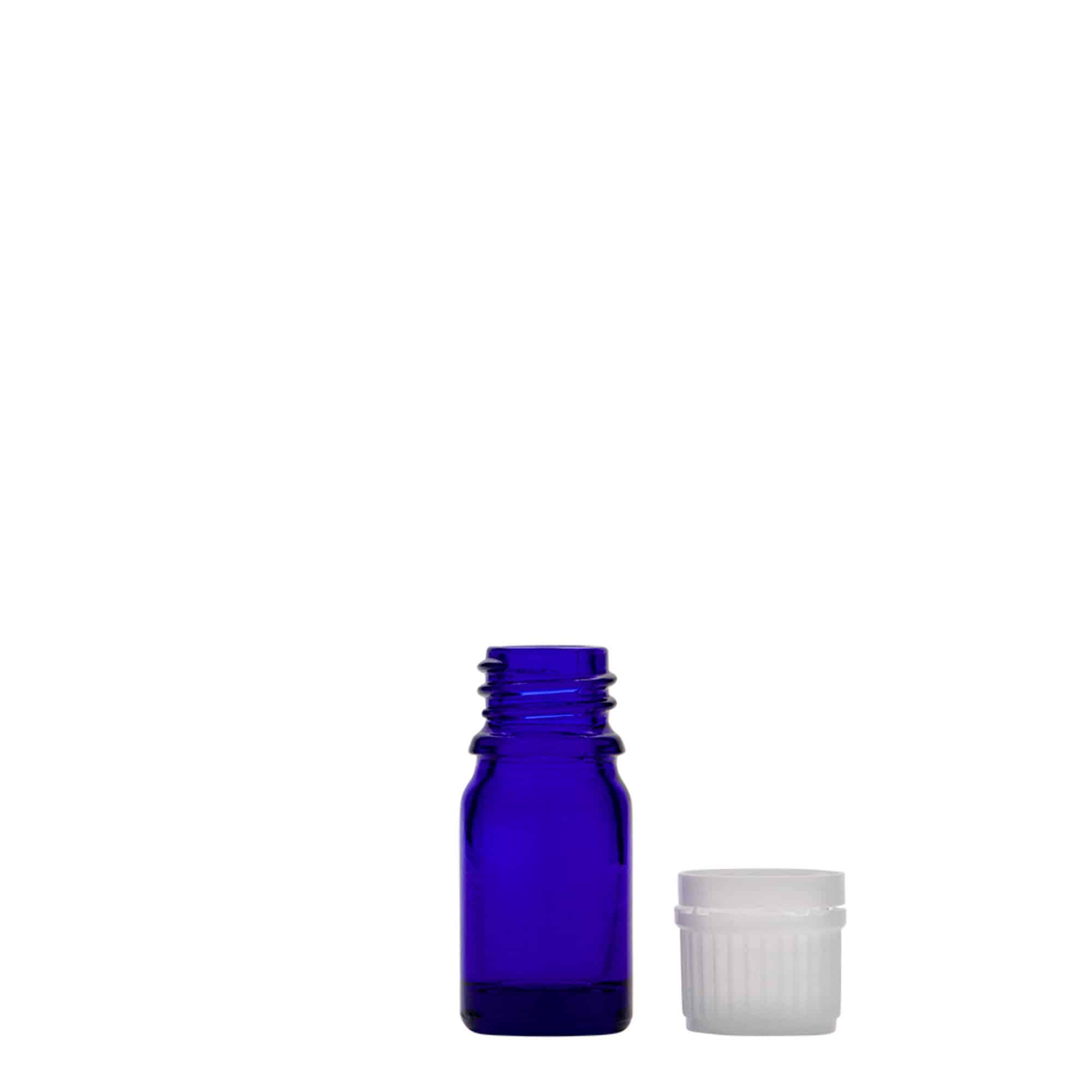 5 ml Medizinflasche, Glas, royalblau, Mündung: DIN 18