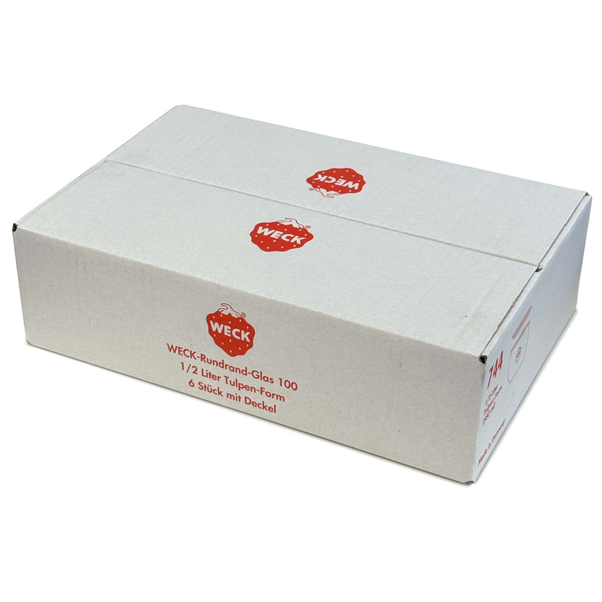 6x 580 ml WECK-Tulpenglas mit Glasdeckel RR 100