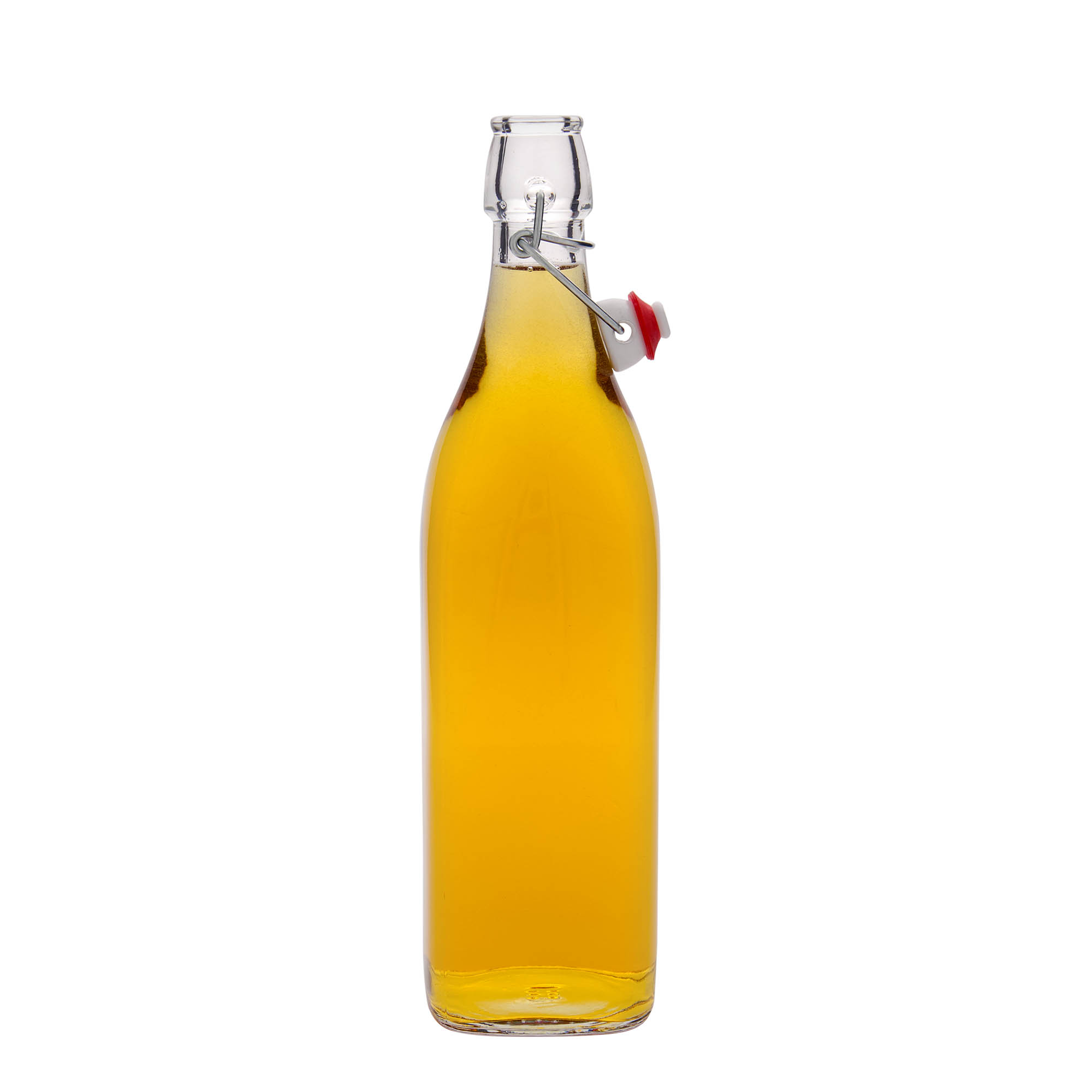 1.000 ml Glasflasche «Swing», quadratisch, Mündung: Bügelverschluss