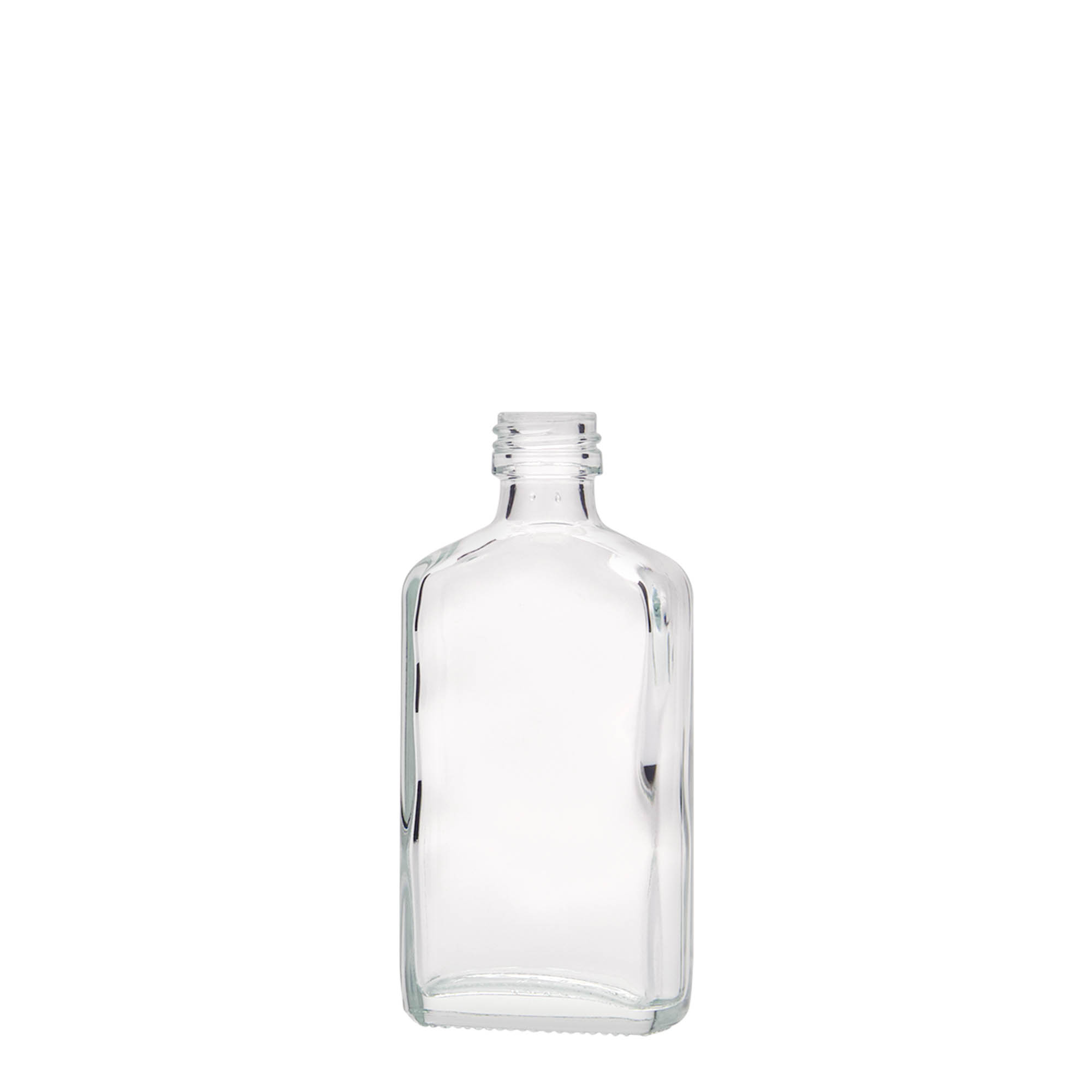 50 ml Taschenflasche, rechteckig, Glas, Mündung: PP 18