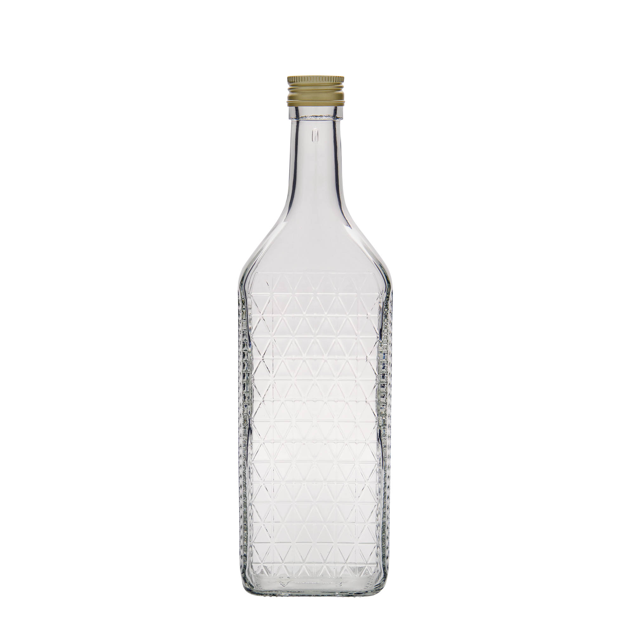 700 ml Glasflasche 'Caruso', rechteckig, Mündung: PP 31,5 700 ml Glasflasche 'Caruso', rechteckig, Mündung: PP 31,5