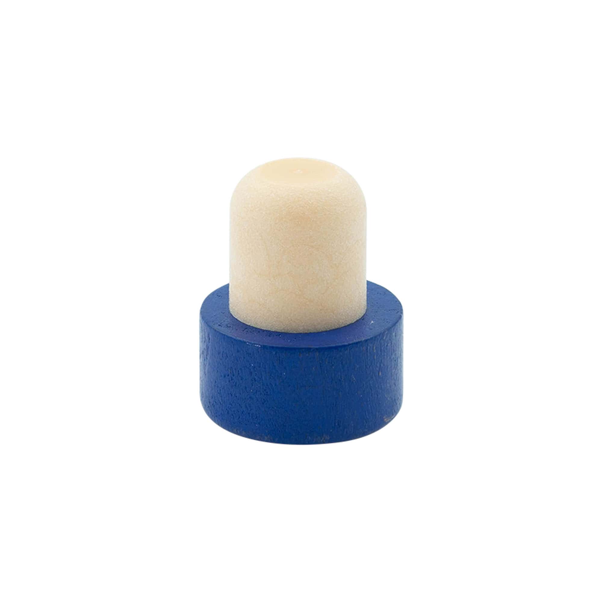 Griffkorken 19 mm, Holz/Kunststoff, blau, für Mündung: Kork