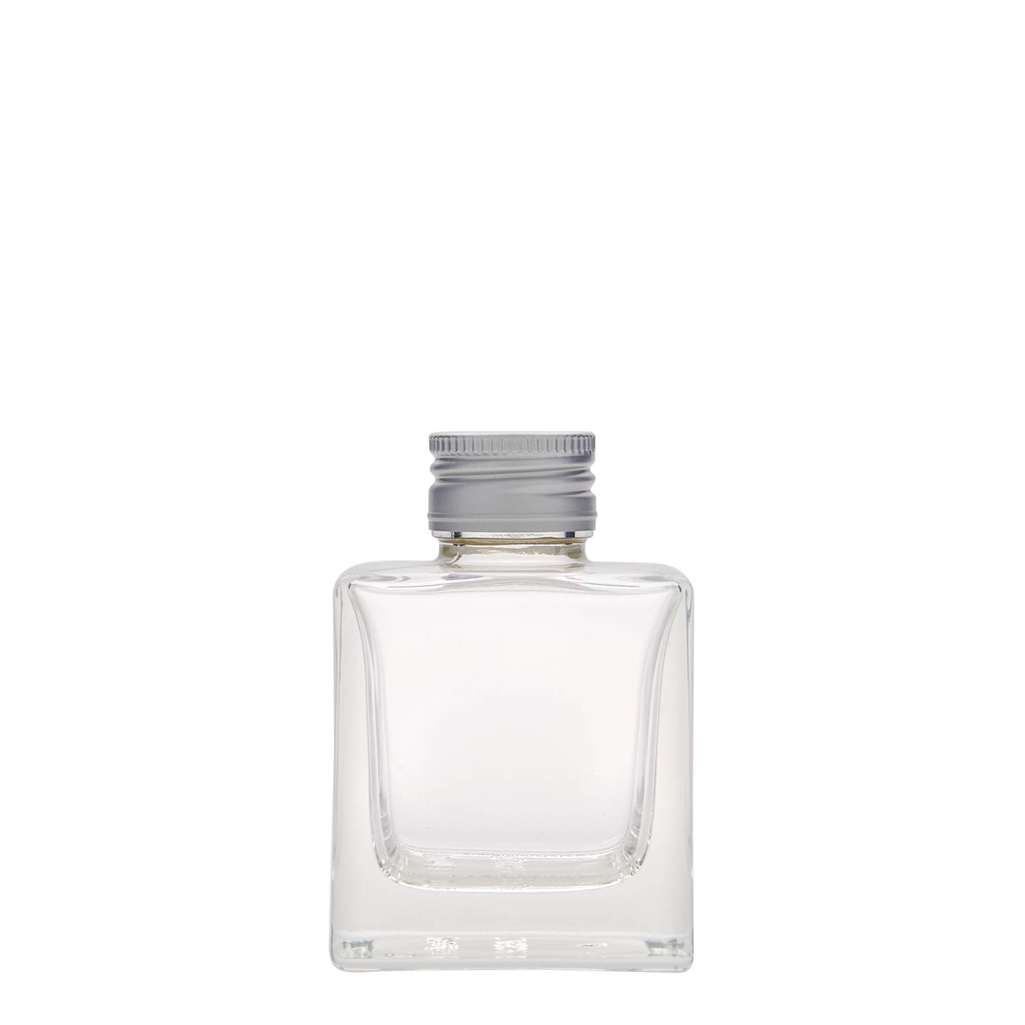 100 ml Glasflasche 'Cube', quadratisch, Mündung: PP 28 100 ml Glasflasche 'Cube', quadratisch, Mündung: PP 28