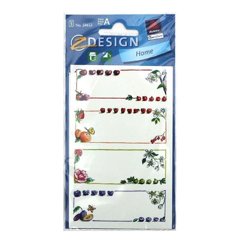 Zweckform Etiketten «Bunte Früchte», rechteckig, Papier, mehrfarbig