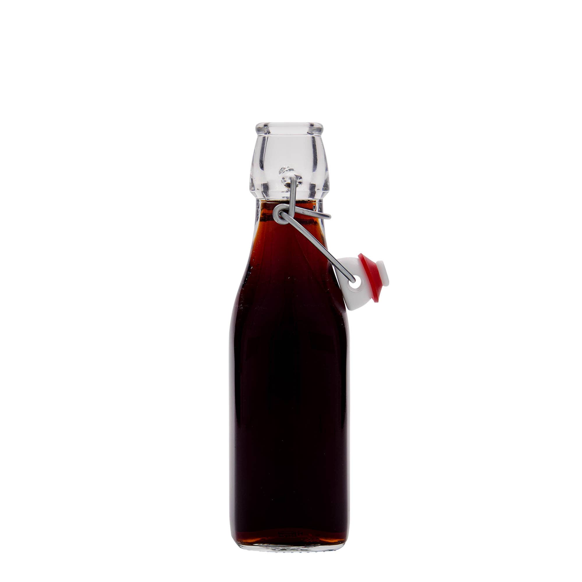 250 ml Glasflasche «Swing», quadratisch, Mündung: Bügelverschluss