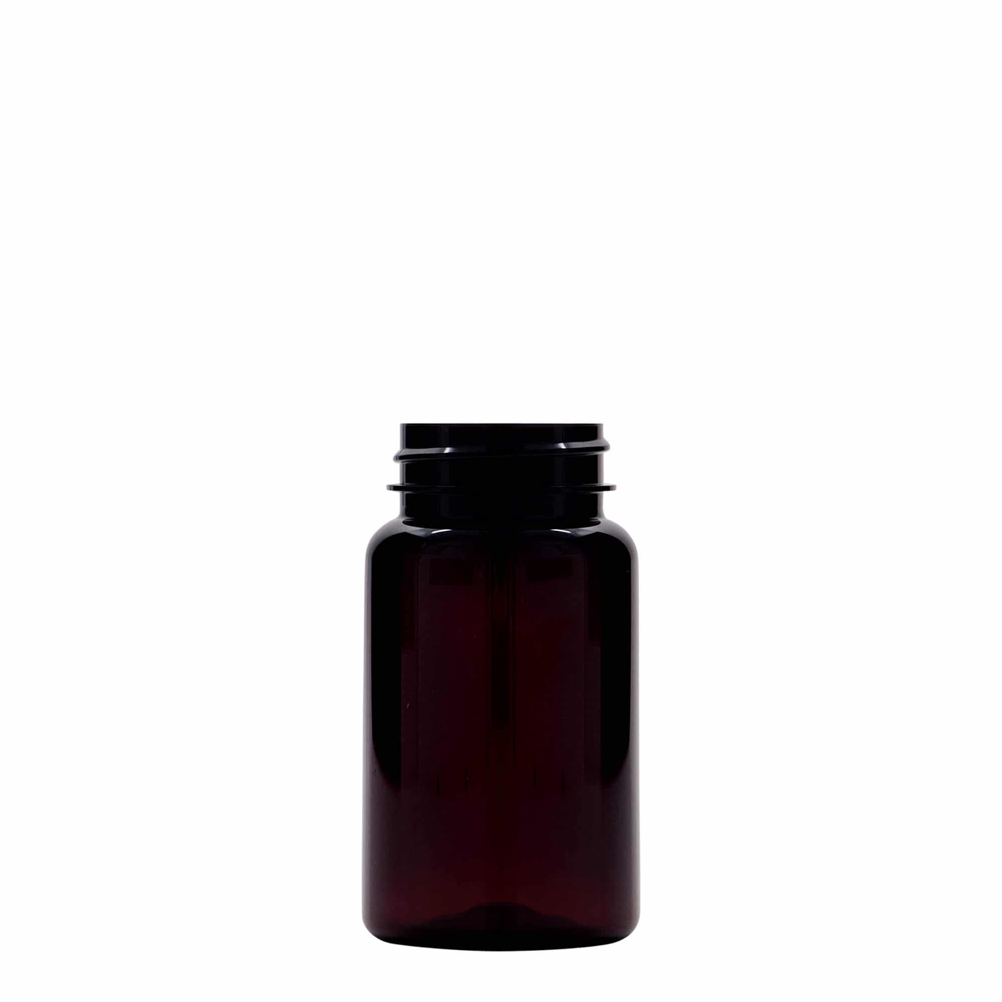 100 ml PET-Packer, Kunststoff, braun, Mündung: 38/400
