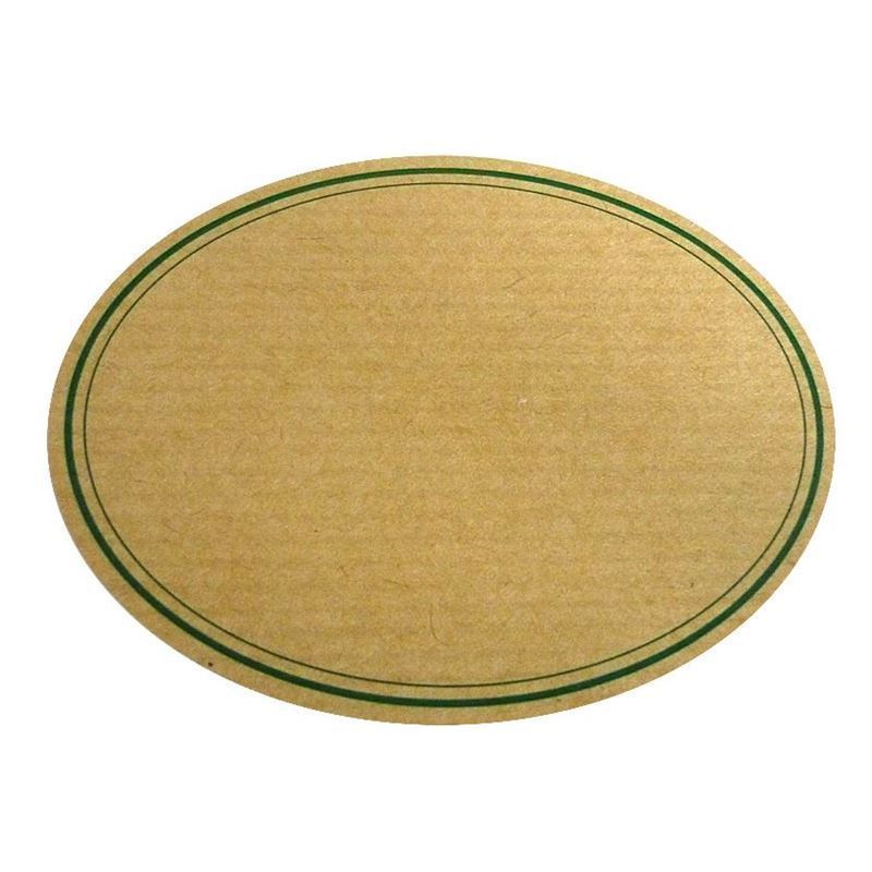 Naturetikett, oval, Papier, grün-braun Naturetikett, oval, Papier, grün-braun