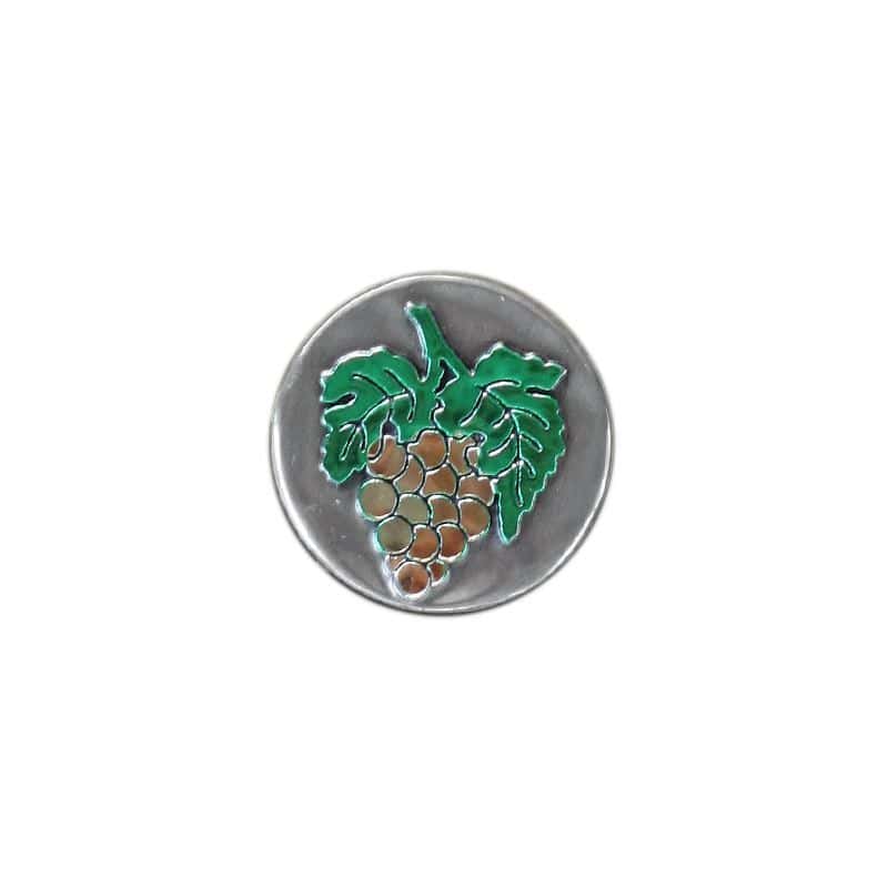 Zinnetikett 'Traube',rund , Metall, silber Zinnetikett 'Traube',rund , Metall, silber