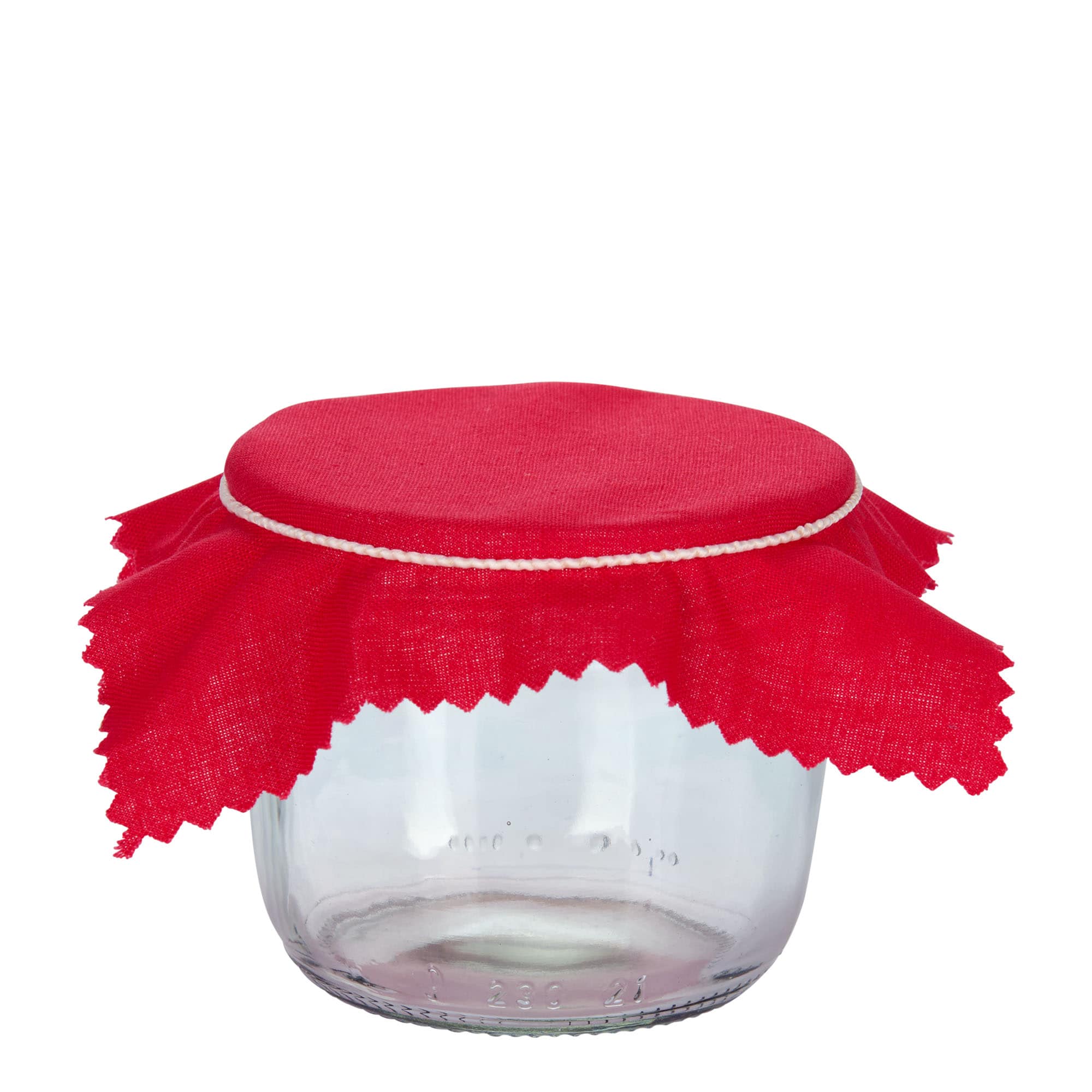 Stoffdeckchen 12x12, quadratisch, Textil, rot, Mündung: TO38-TO53