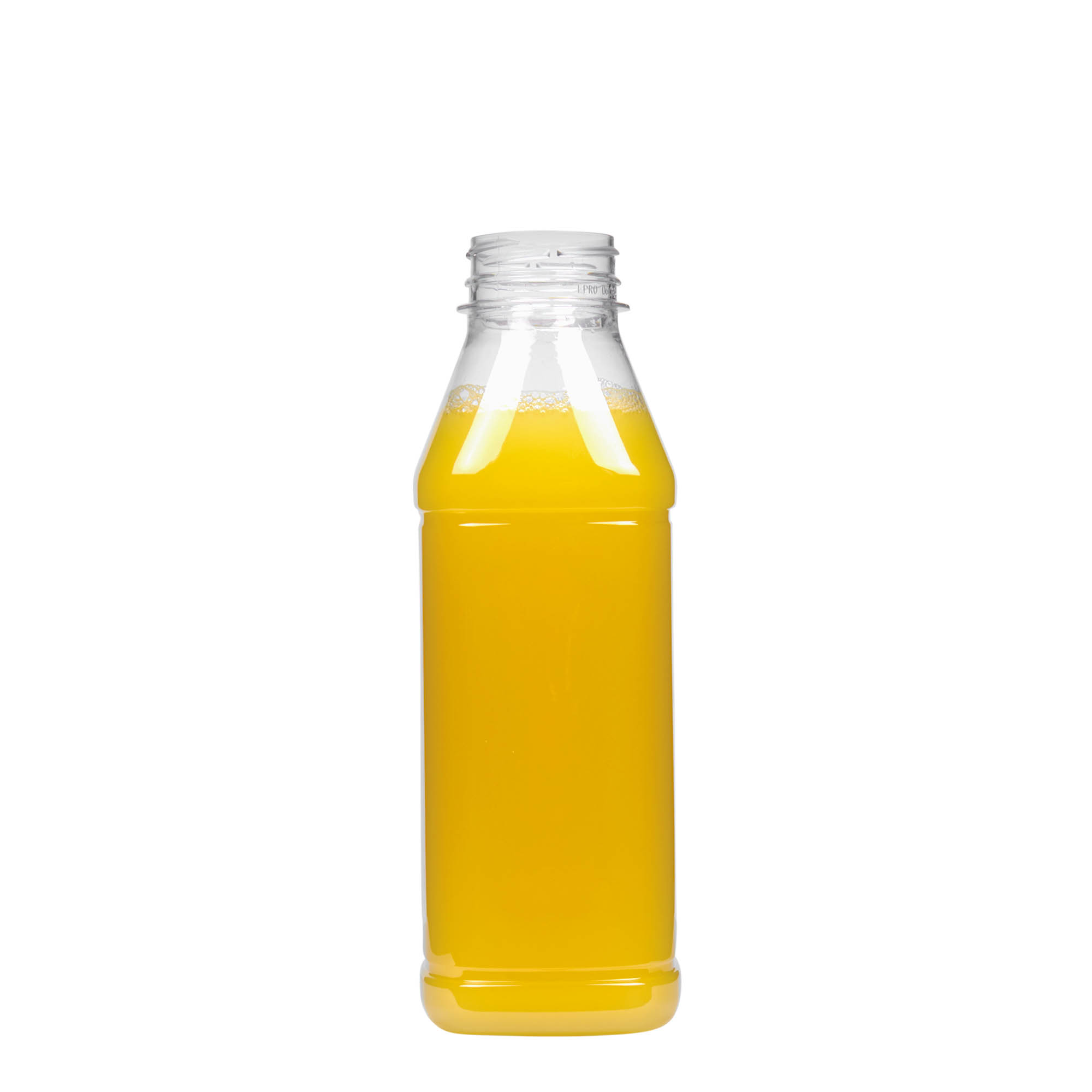 500 ml PET-Flasche «Milk and Juice Carré», quadratisch, Kunststoff, Mündung: 38 mm