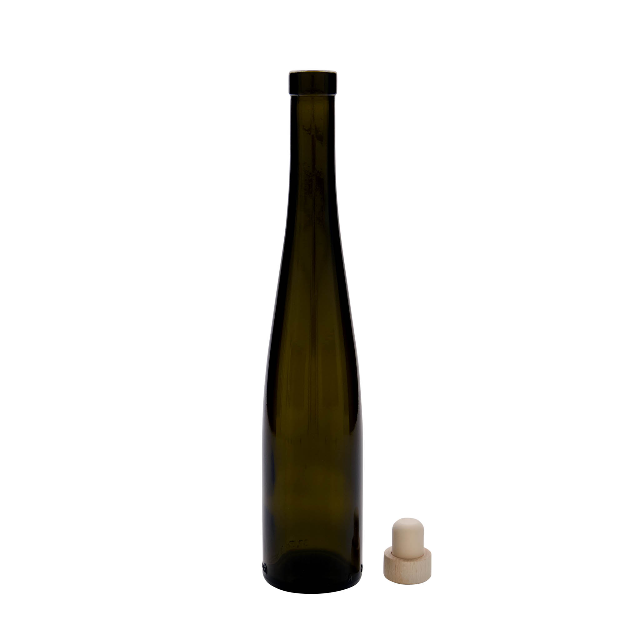 375 ml Glasflasche 'Weinschlegel', antikgrün, Mündung: Kork