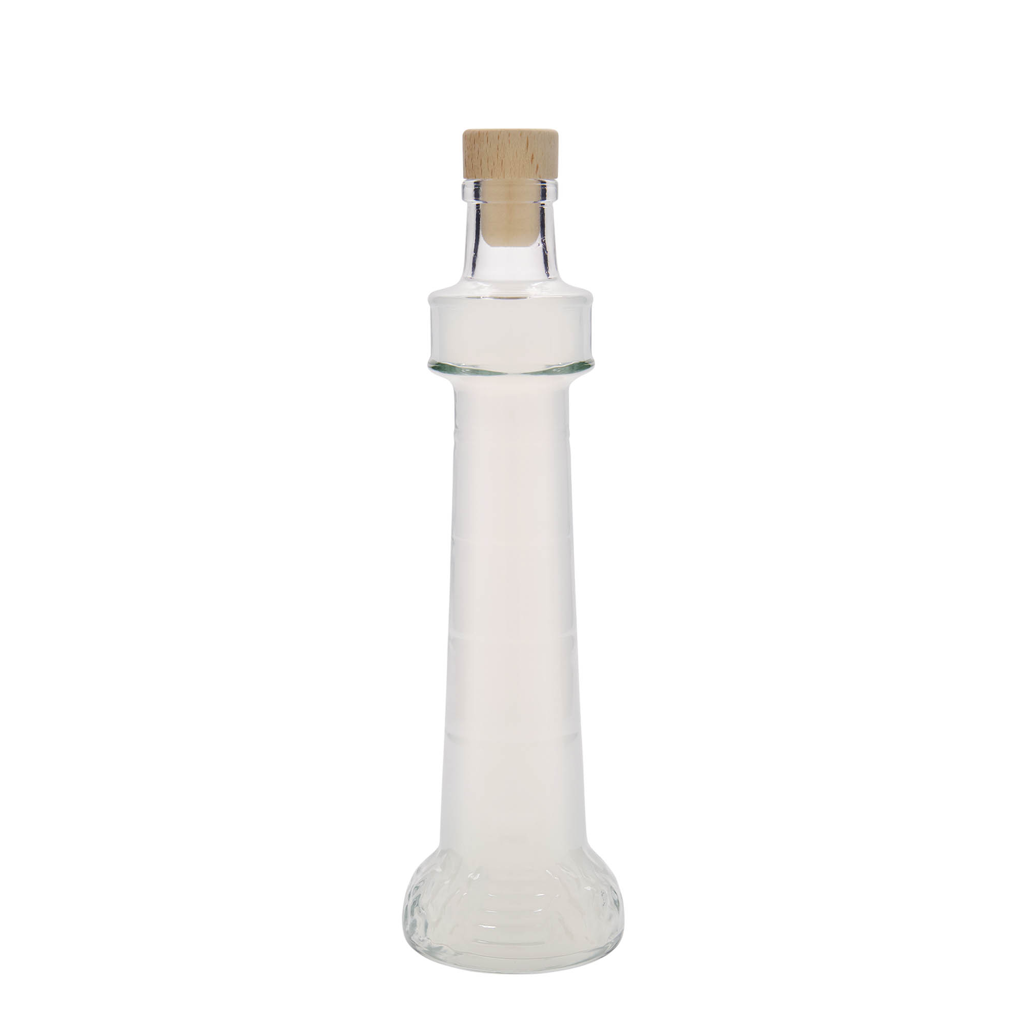 200 ml Glasflasche 'Leuchtturm', Mündung: Kork