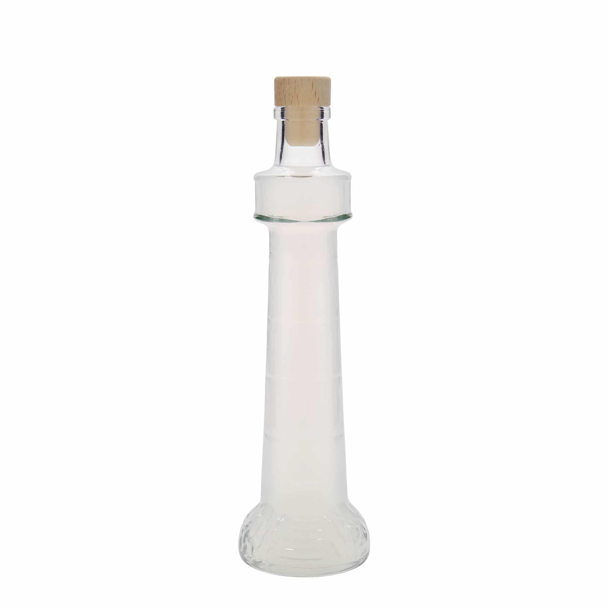 200 ml Glasflasche «Leuchtturm», Mündung: Kork