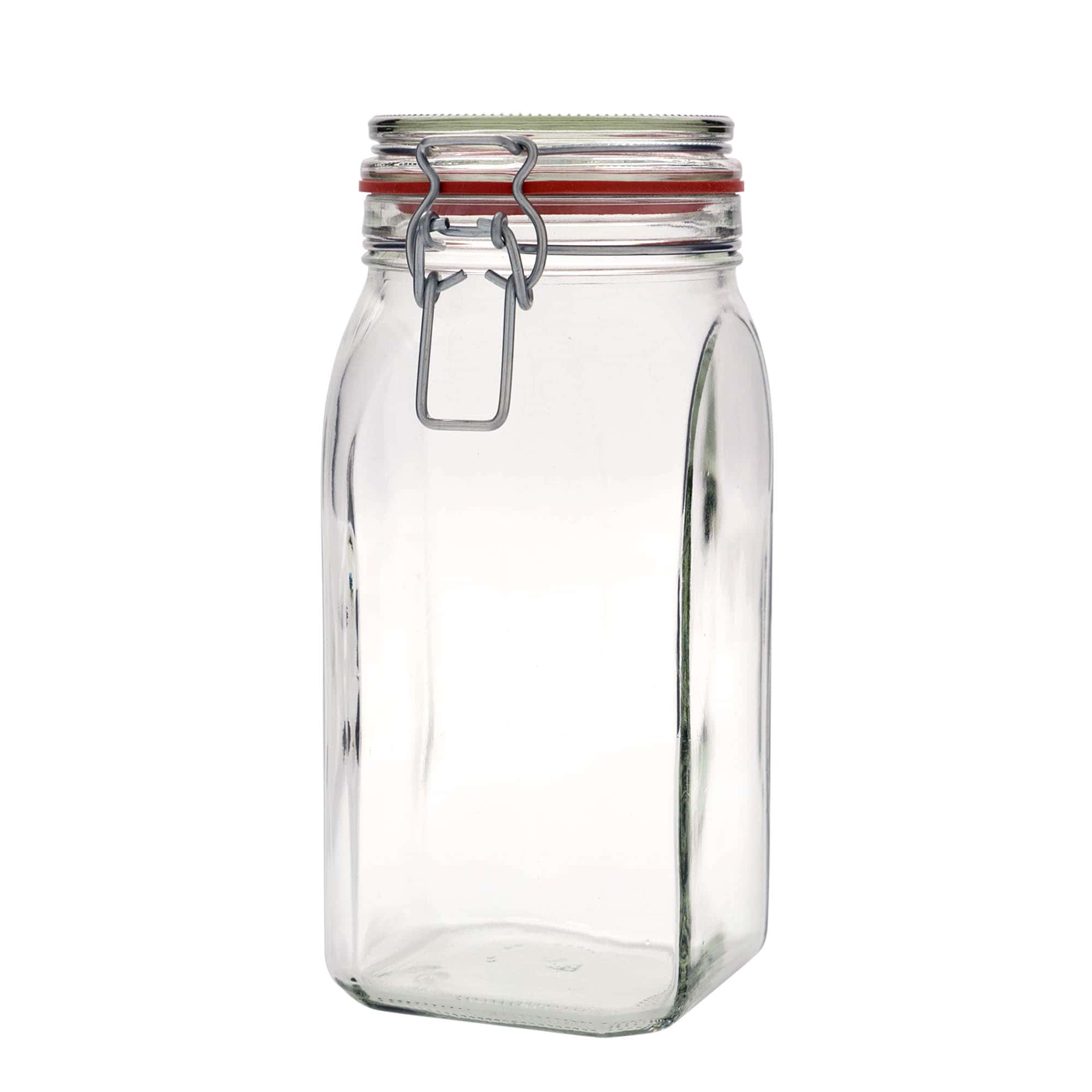 1.540 ml Drahtbügelglas, quadratisch, Mündung: Drahtbügelverschluss 1.540 ml Drahtbügelglas, quadratisch, Mündung: Drahtbügelverschluss