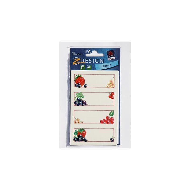 Zweckform Etiketten «Johanisbeeren», rechteckig, Papier, mehrfarbig