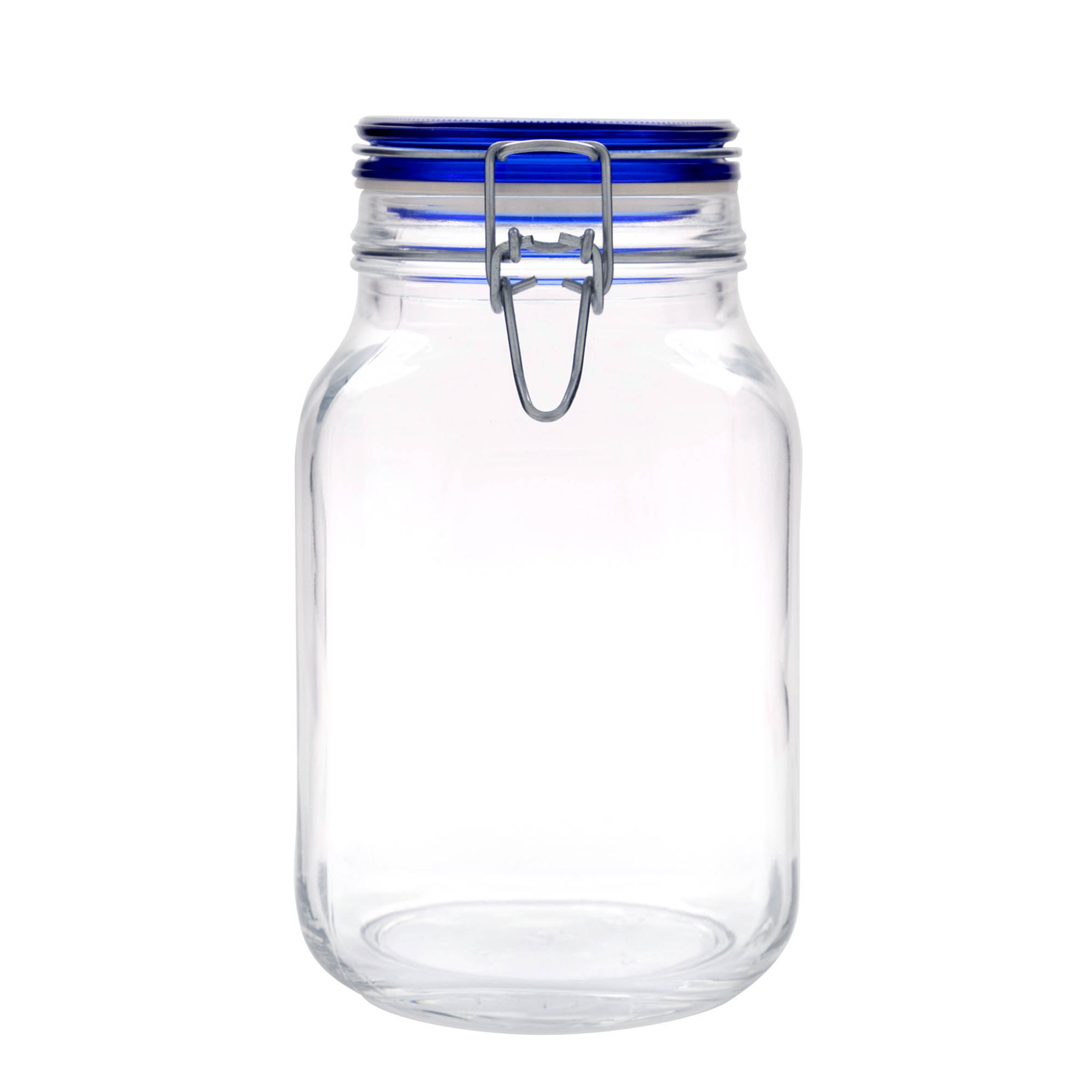 2.000 ml Drahtbügelglas «Fido» Blue Top, quadratisch, Mündung: Drahtbügelverschluss