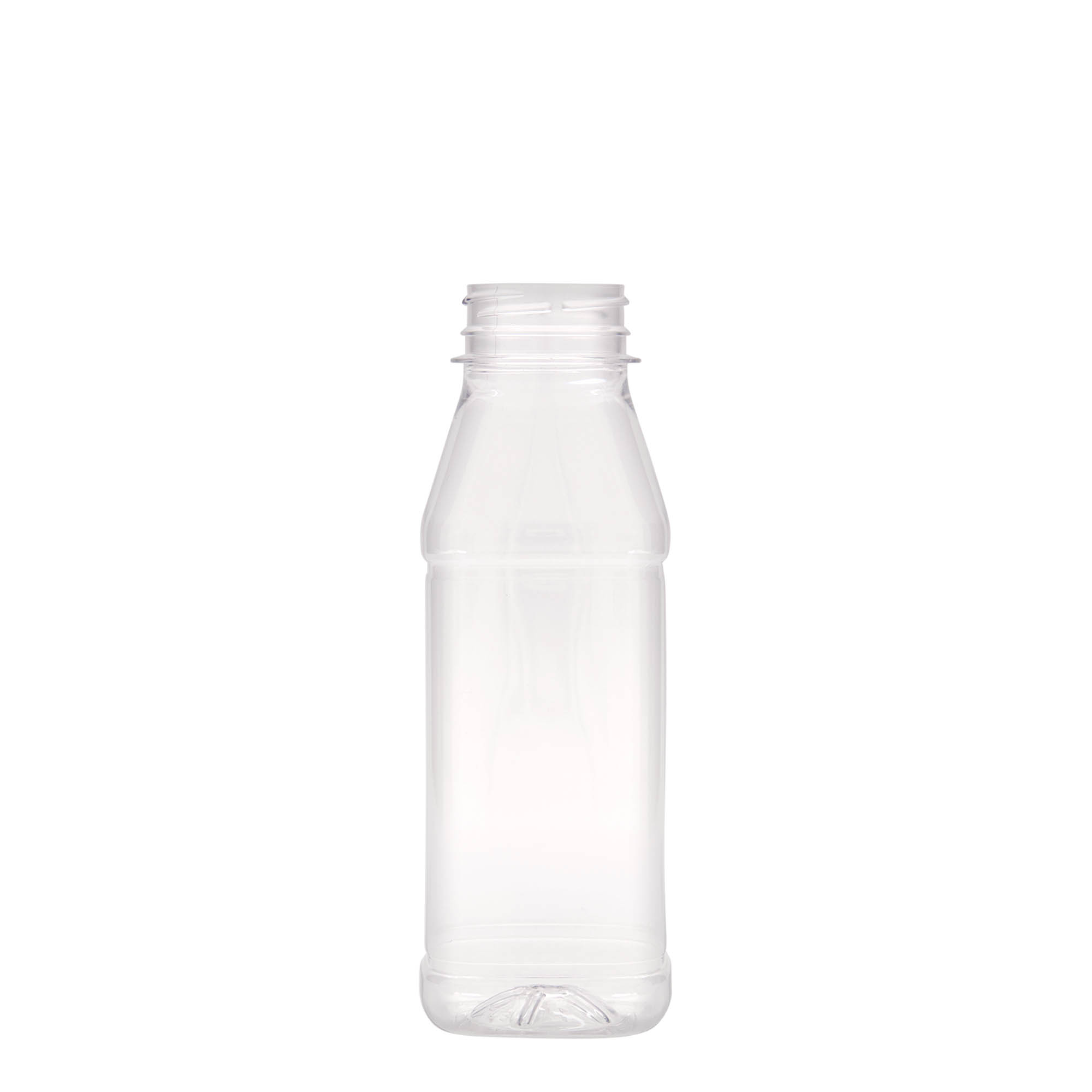 330 ml PET-Flasche 'Milk and Juice Carré', quadratisch, Kunststoff, Mündung: 38 mm 330 ml PET-Flasche 'Milk and Juice Carré', quadratisch, Kunststoff, Mündung: 38 mm