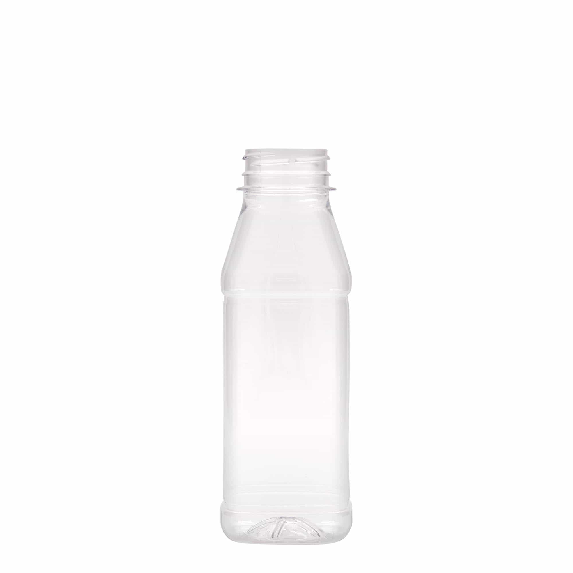 330 ml PET-Flasche «Milk and Juice Carré», quadratisch, Kunststoff, Mündung: 38 mm