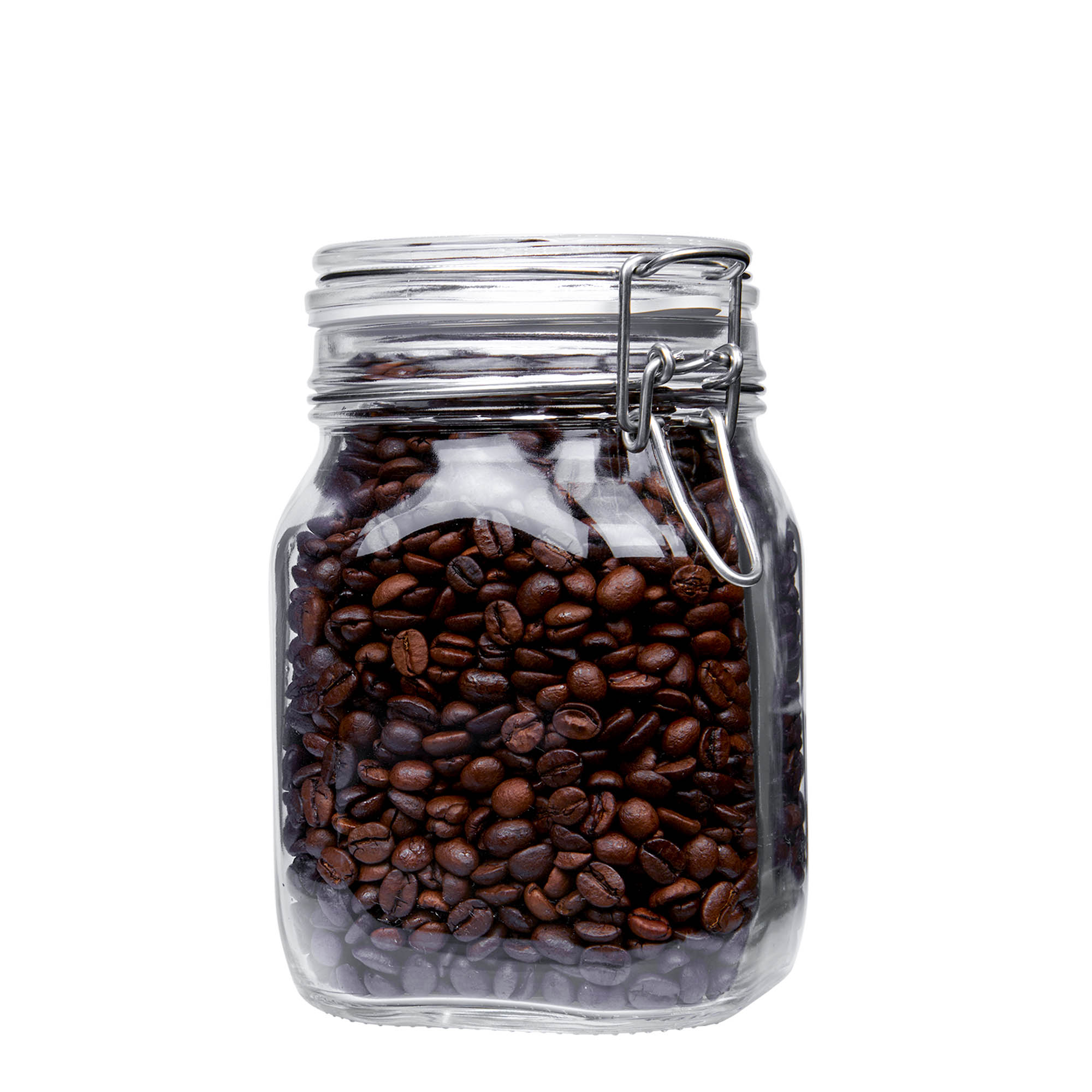 1.000 ml Drahtbügelglas 'Fido', quadratisch, Mündung: Drahtbügelverschluss 1.000 ml Drahtbügelglas 'Fido', quadratisch, Mündung: Drahtbügelverschluss