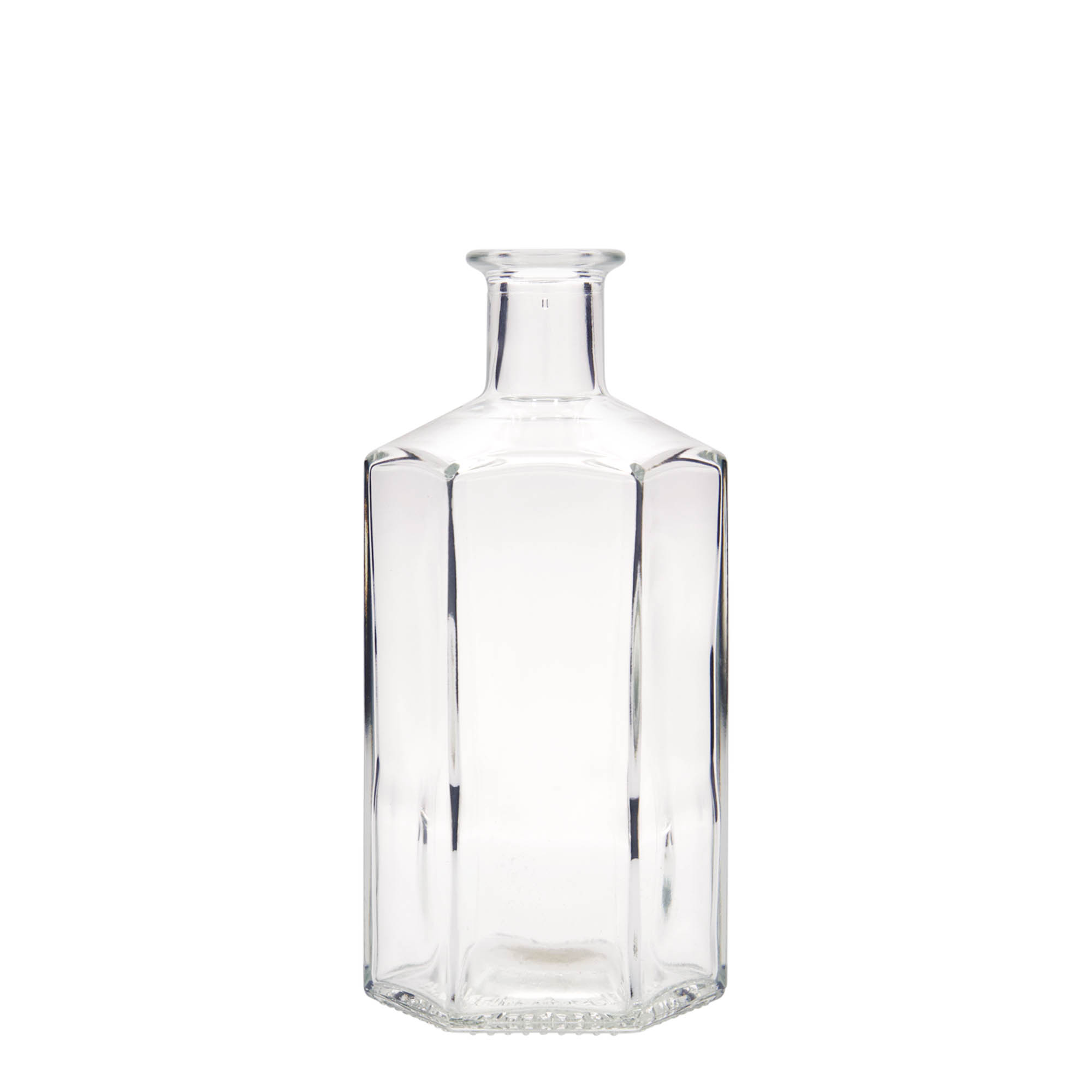 500 ml Glasflasche Apotheker 'Jimmy', sechseckig, Mündung: Kork 500 ml Glasflasche Apotheker 'Jimmy', sechseckig, Mündung: Kork