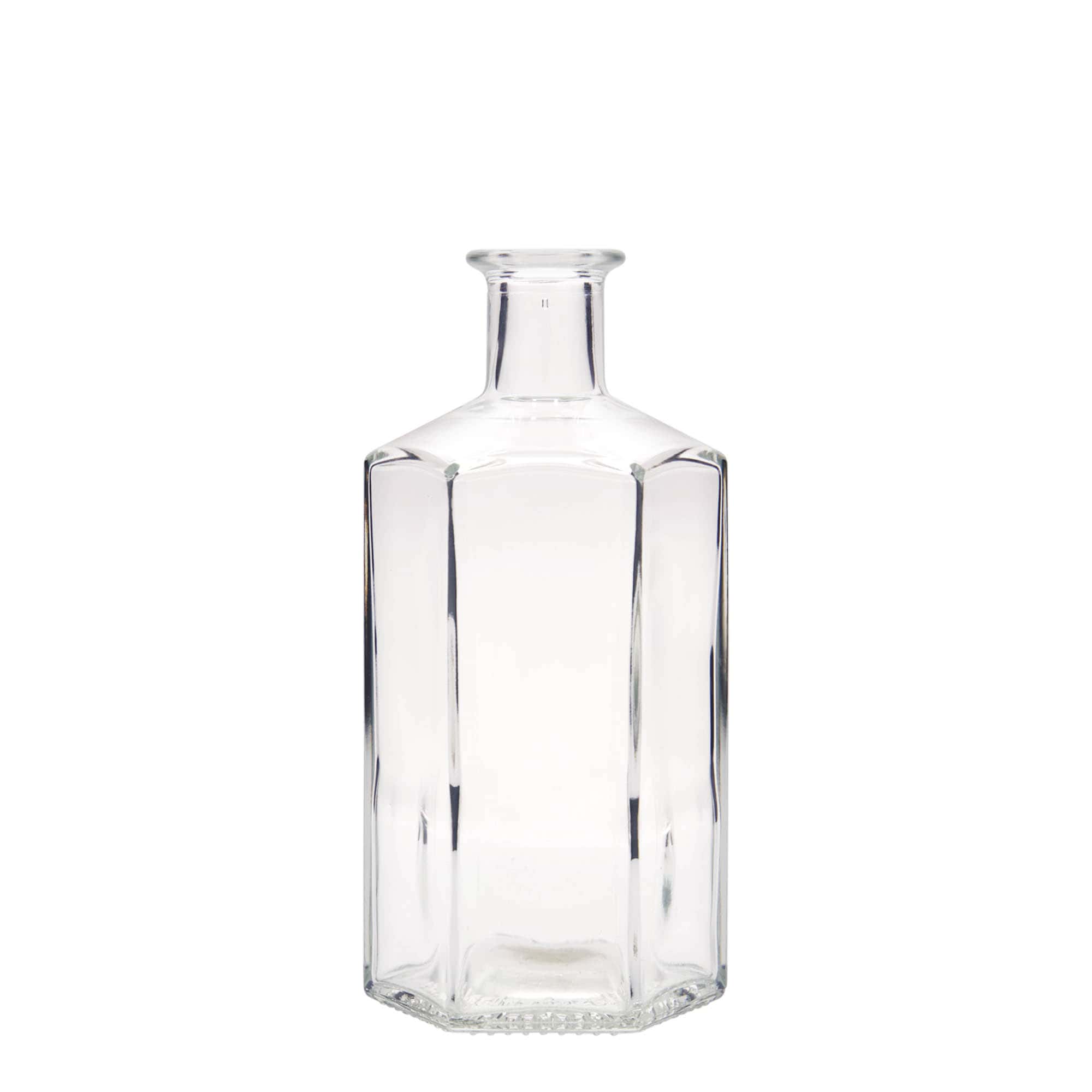 500 ml Glasflasche Apotheker «Jimmy», sechseckig, Mündung: Kork