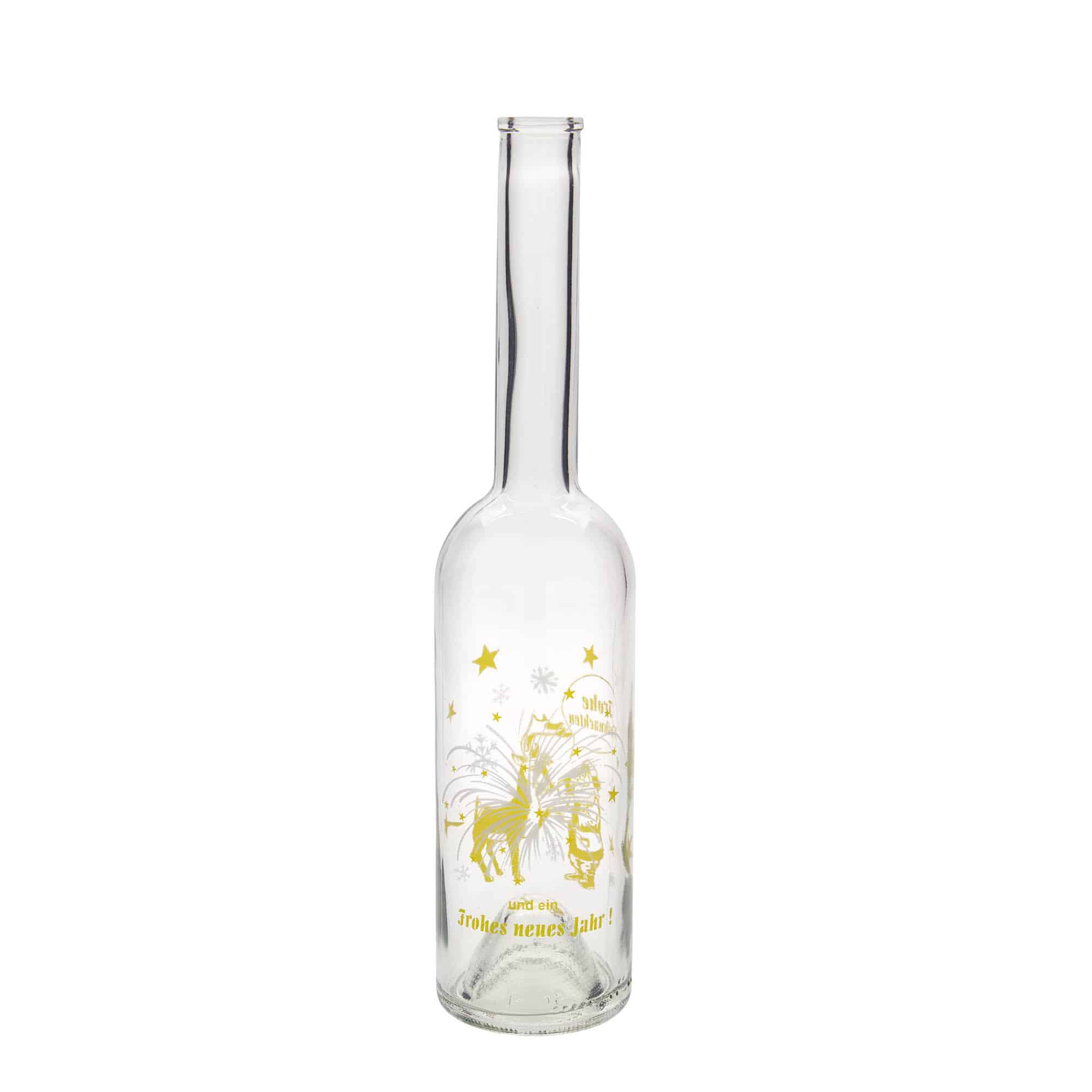 500 ml Glasflasche «Opera», Motiv: Feuerwerk, Mündung: Kork