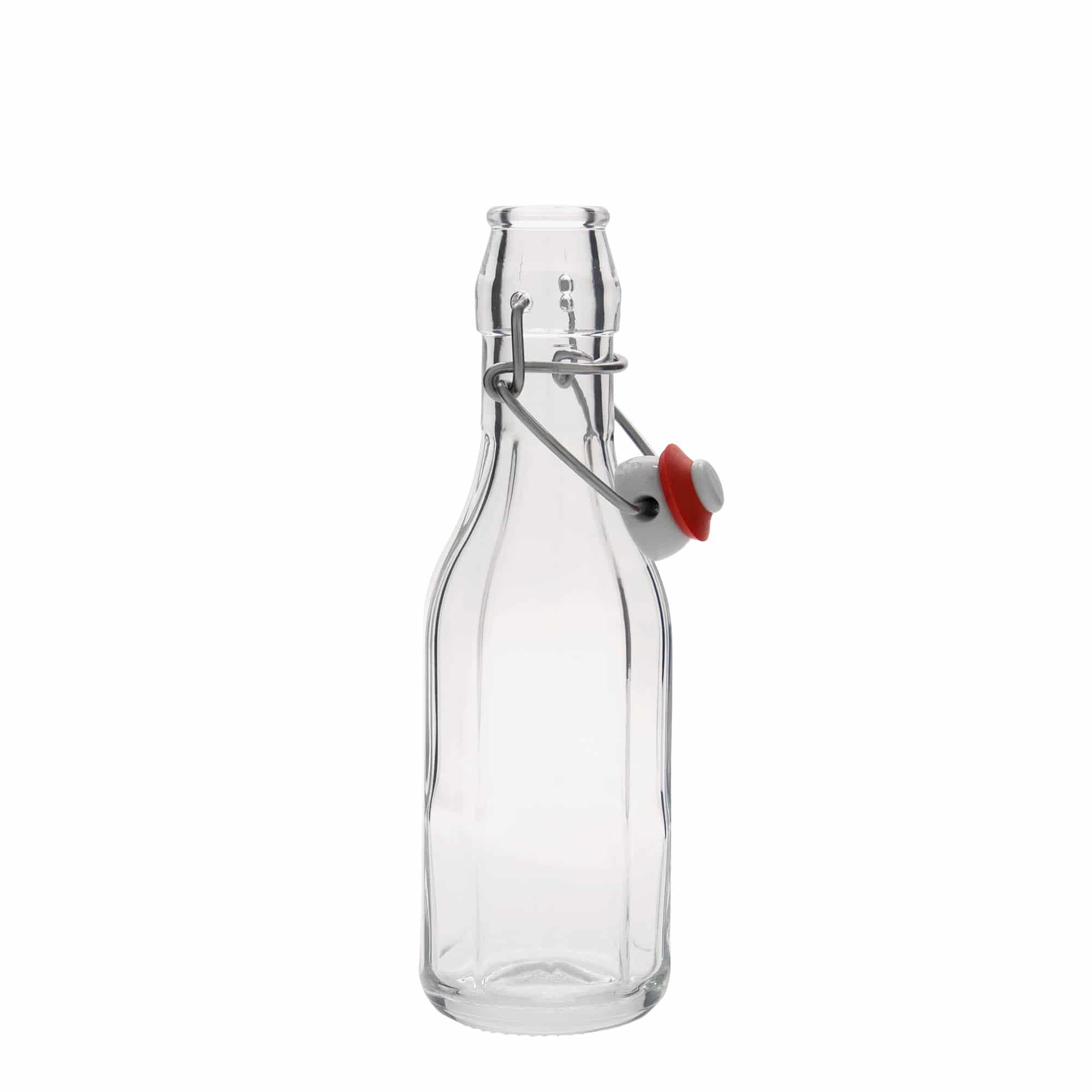 250 ml Glasflasche «Bravo», zehneckig, Mündung: Bügelverschluss
