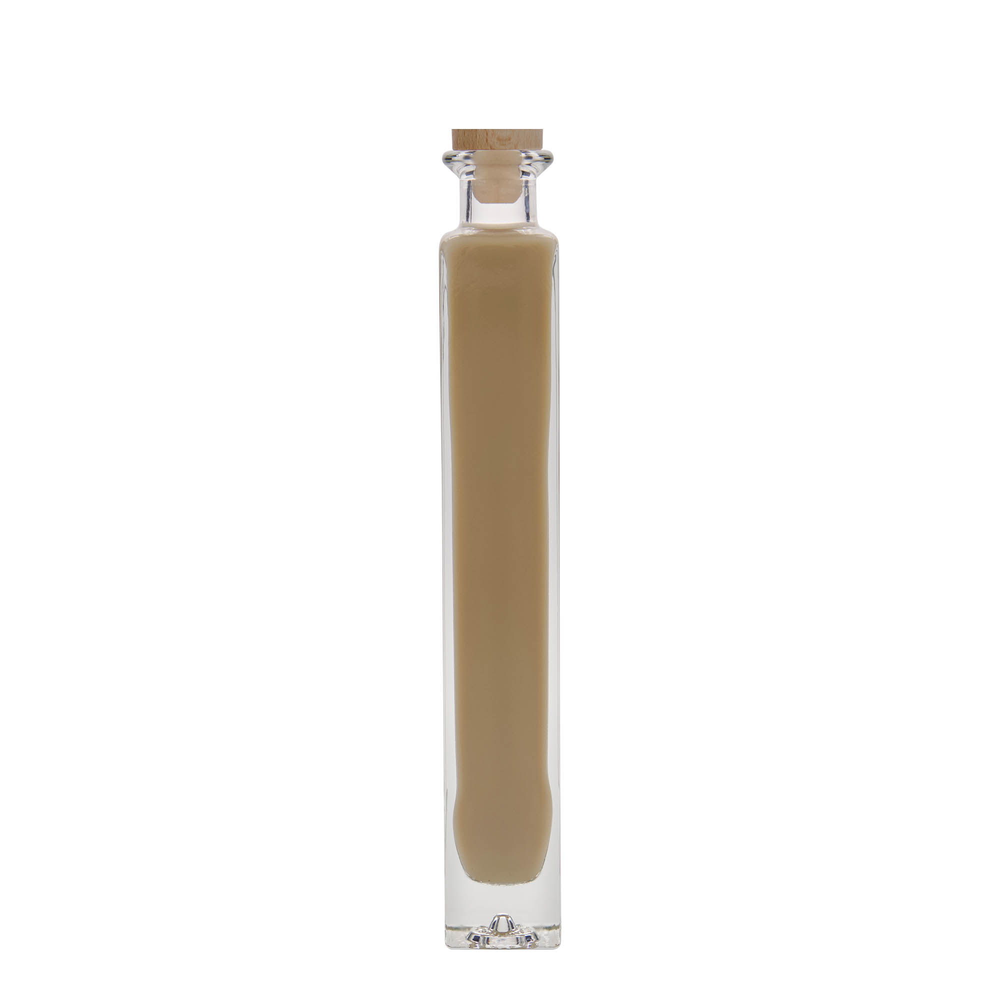 200 ml Glasflasche «Tommy», quadratisch, Mündung: Kork