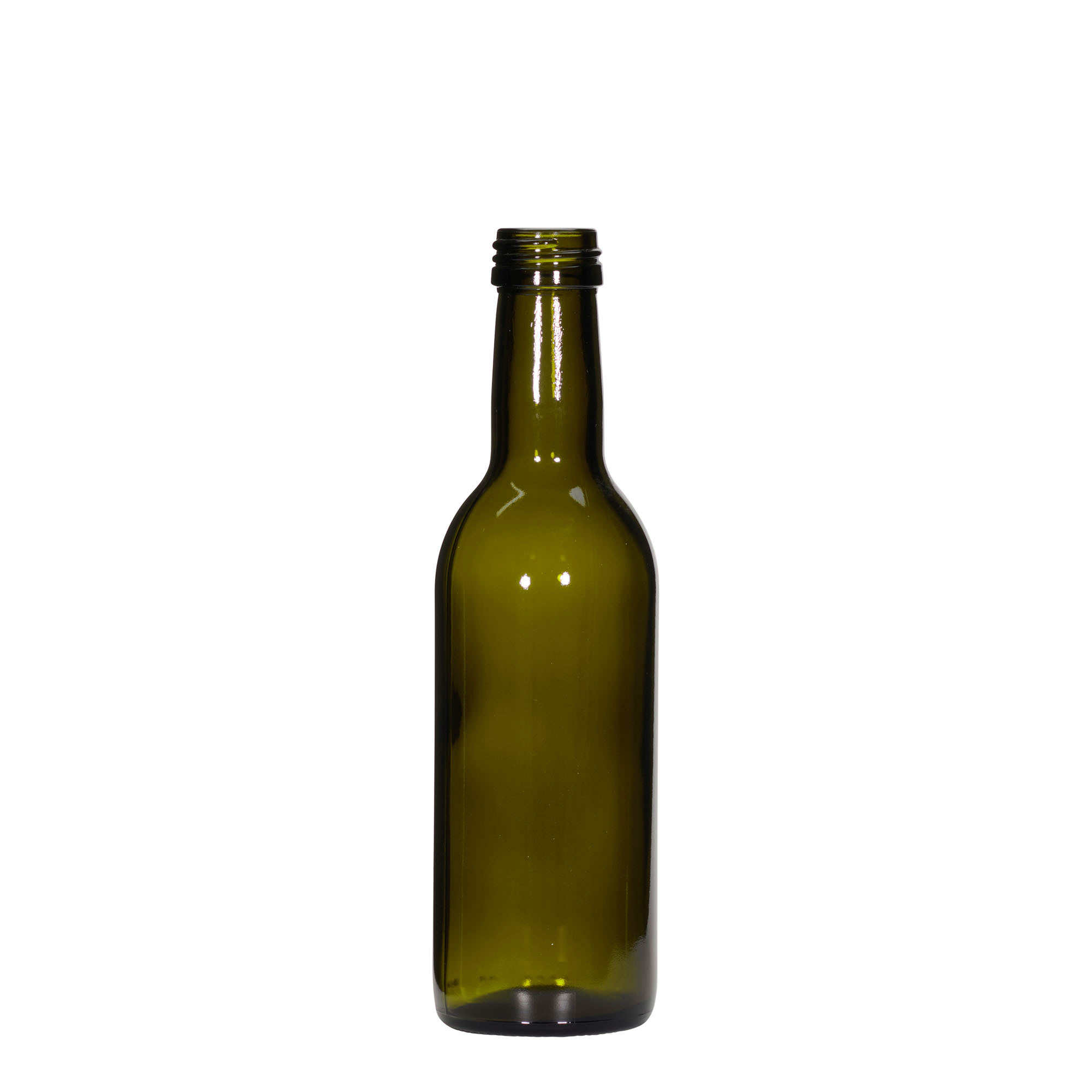 250 ml Glasflasche «Bordeaux», antikgrün, Mündung: PP 28