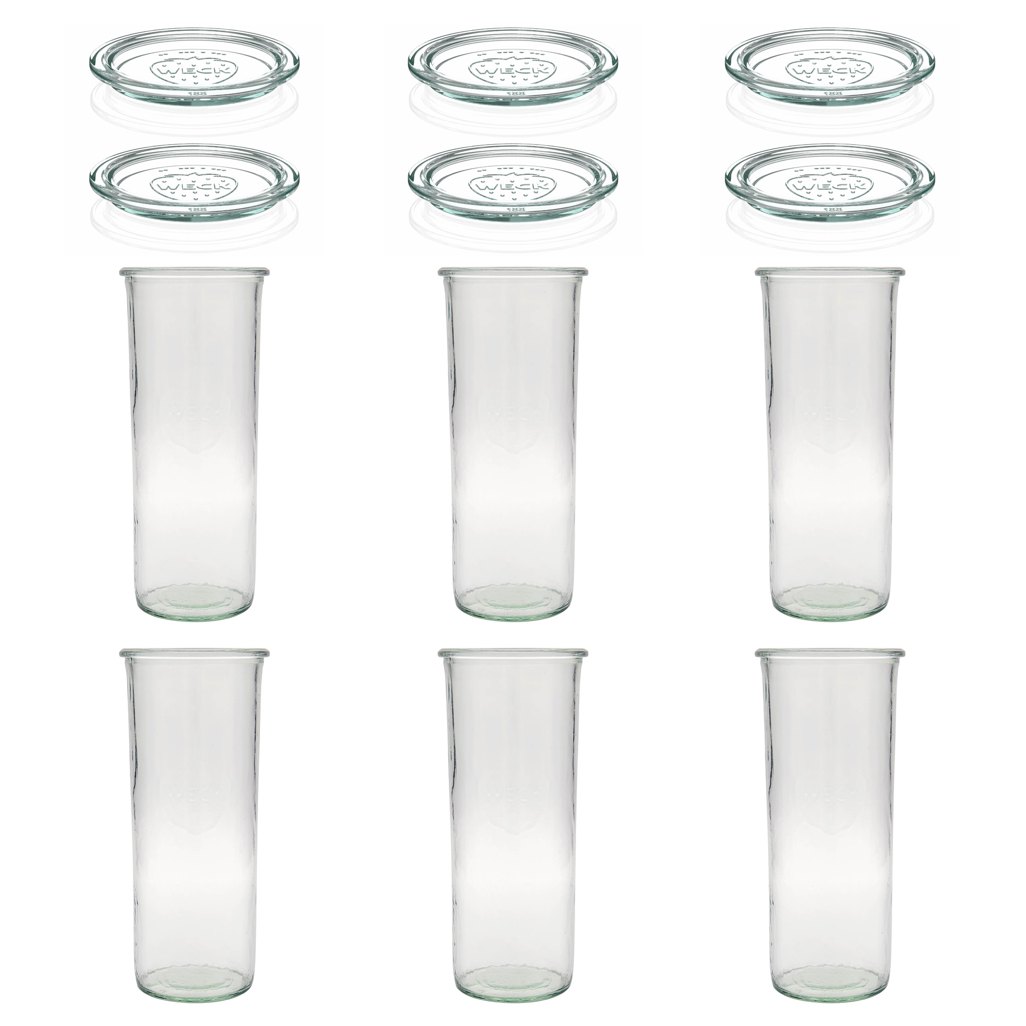 6x 1500ml WECK-Sturzglas mit Glasdeckel RR 100