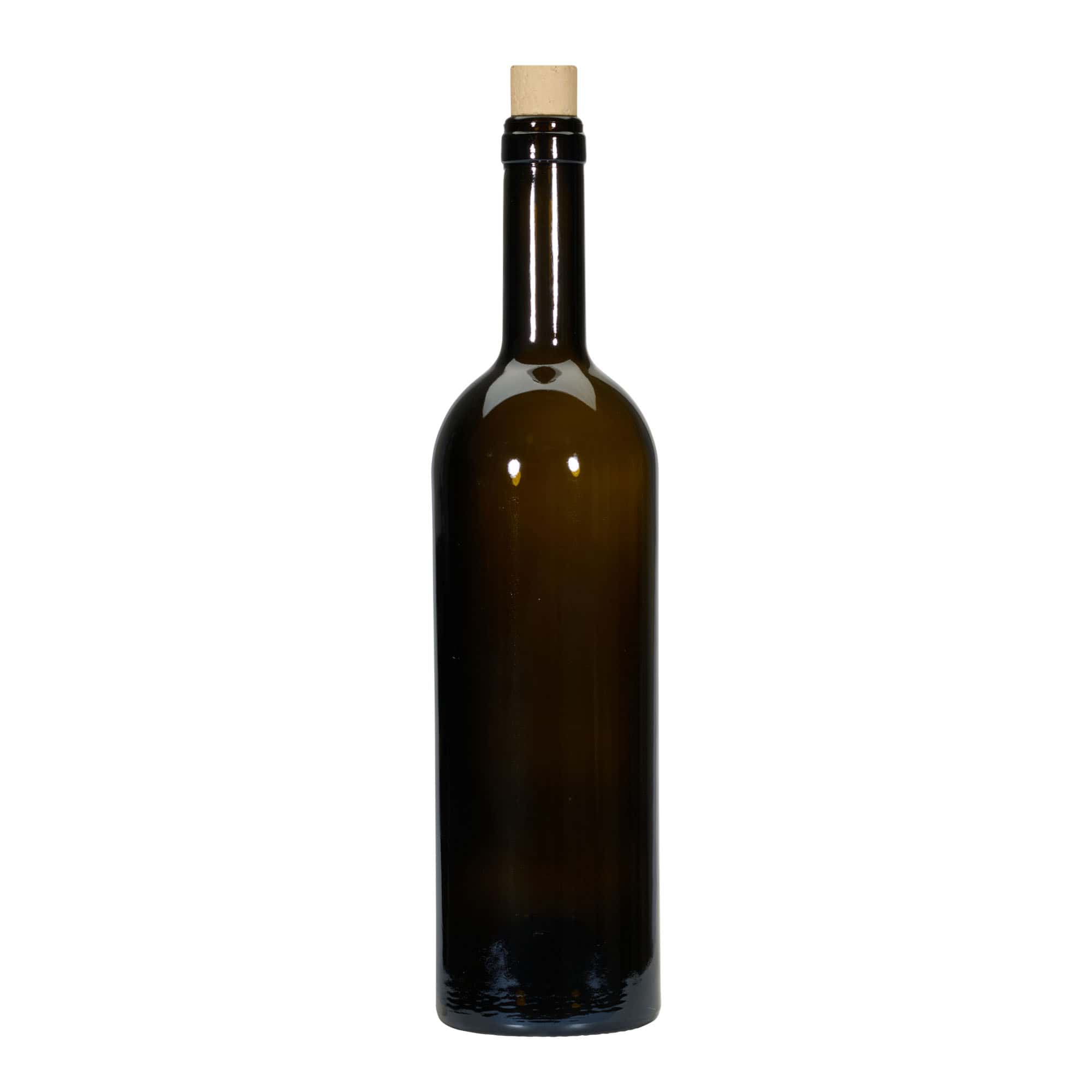 750 ml Weinflasche «Golia», antikgrün, Mündung: Kork