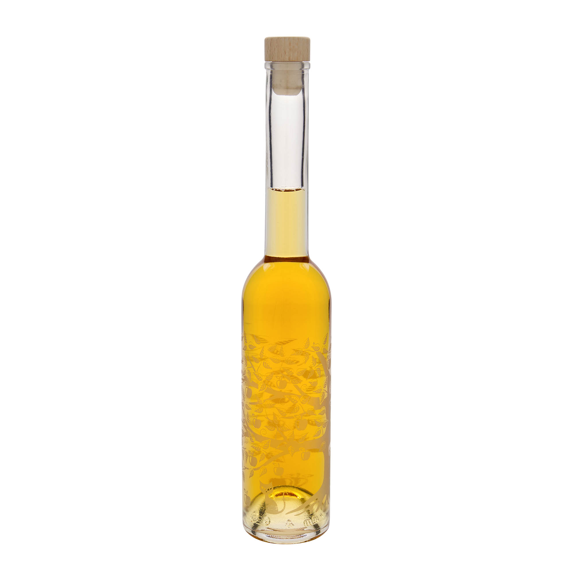 350 ml Glasflasche 'Opera', Motiv: Apfelbaum, Mündung: Kork 350 ml Glasflasche 'Opera', Motiv: Apfelbaum, Mündung: Kork