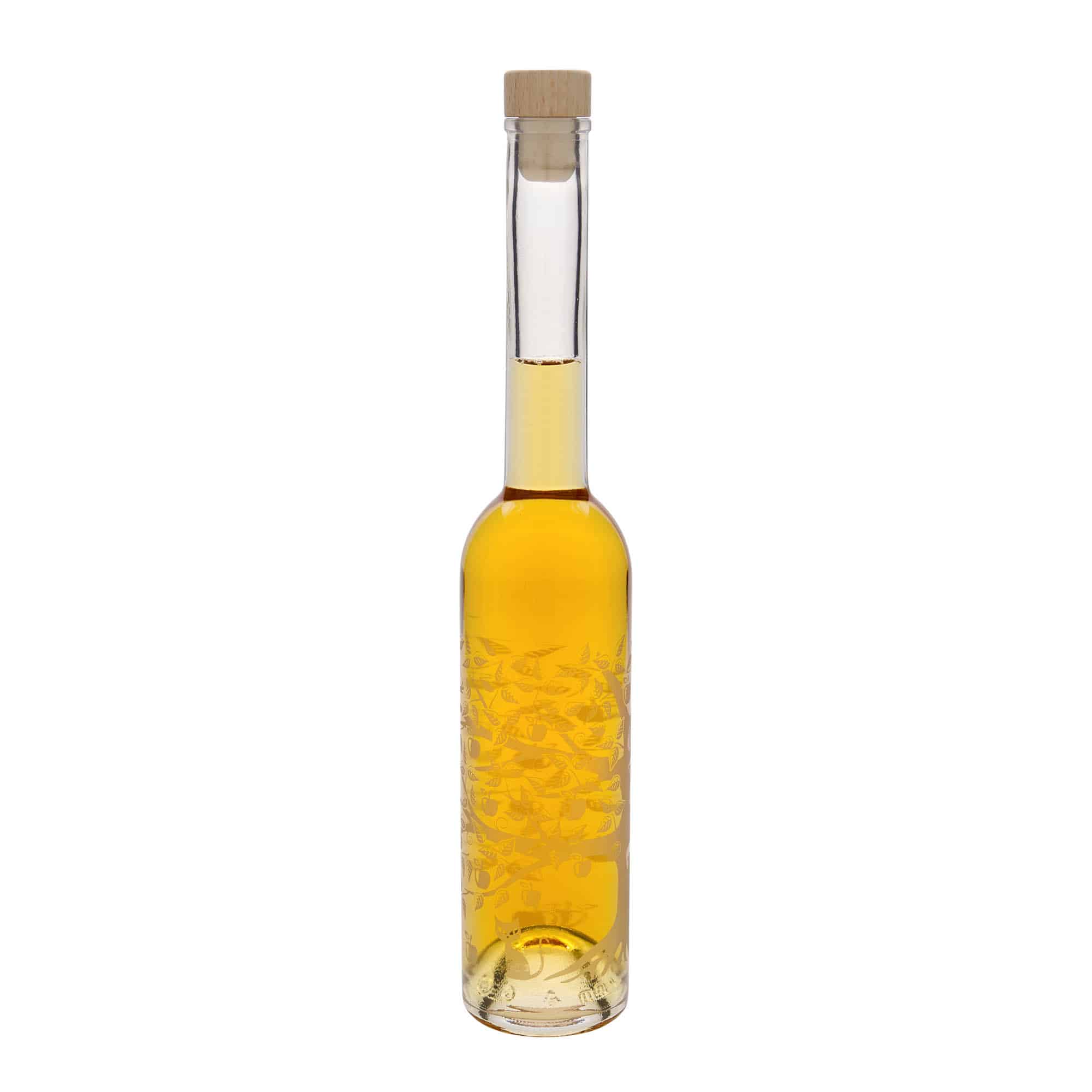 350 ml Glasflasche «Opera», Motiv: Apfelbaum, Mündung: Kork