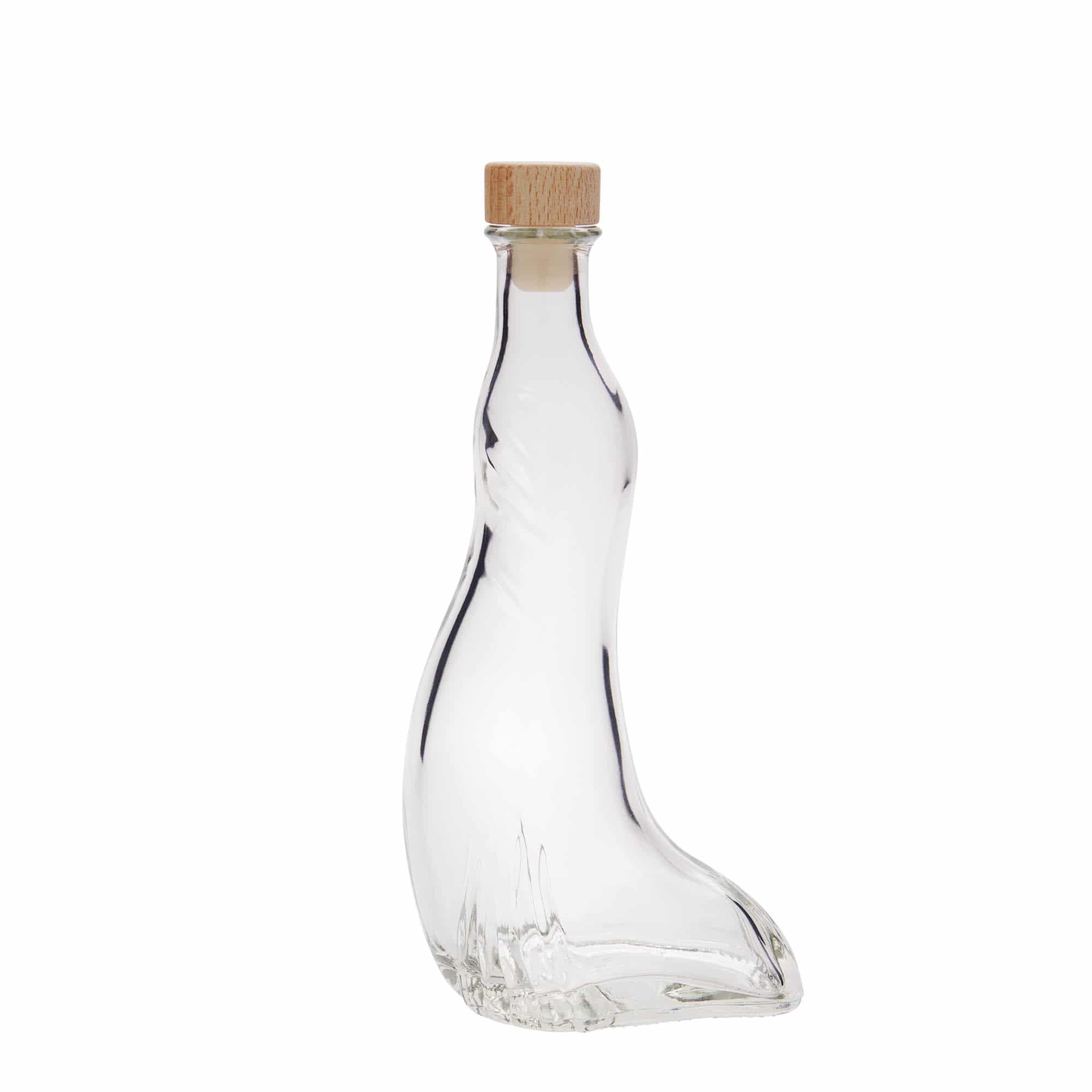 200 ml Glasflasche «Seehund», Mündung: Kork