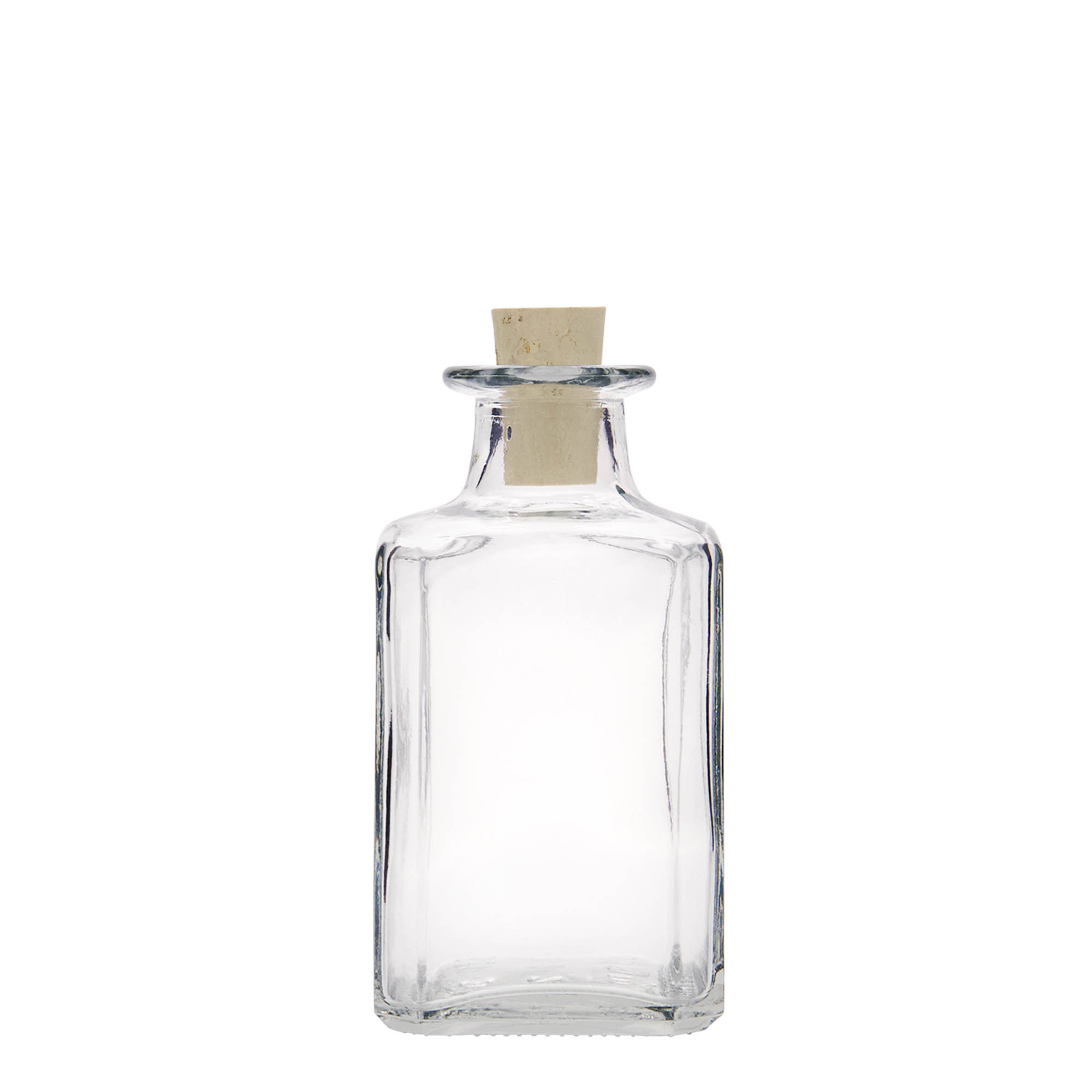 250 ml Glasflasche «Torben», quadratisch, Mündung: Kork