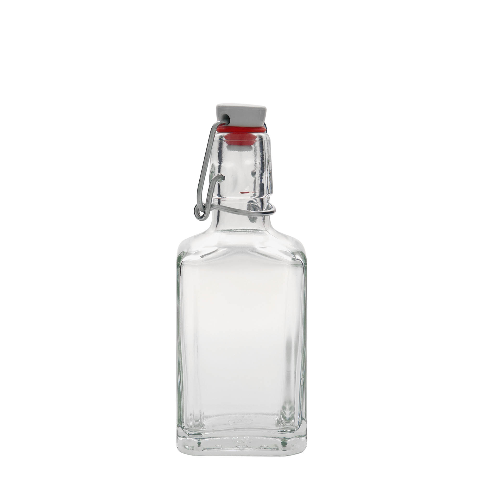 250 ml Glasflasche «Rialto», quadratisch, Mündung: Bügelverschluss