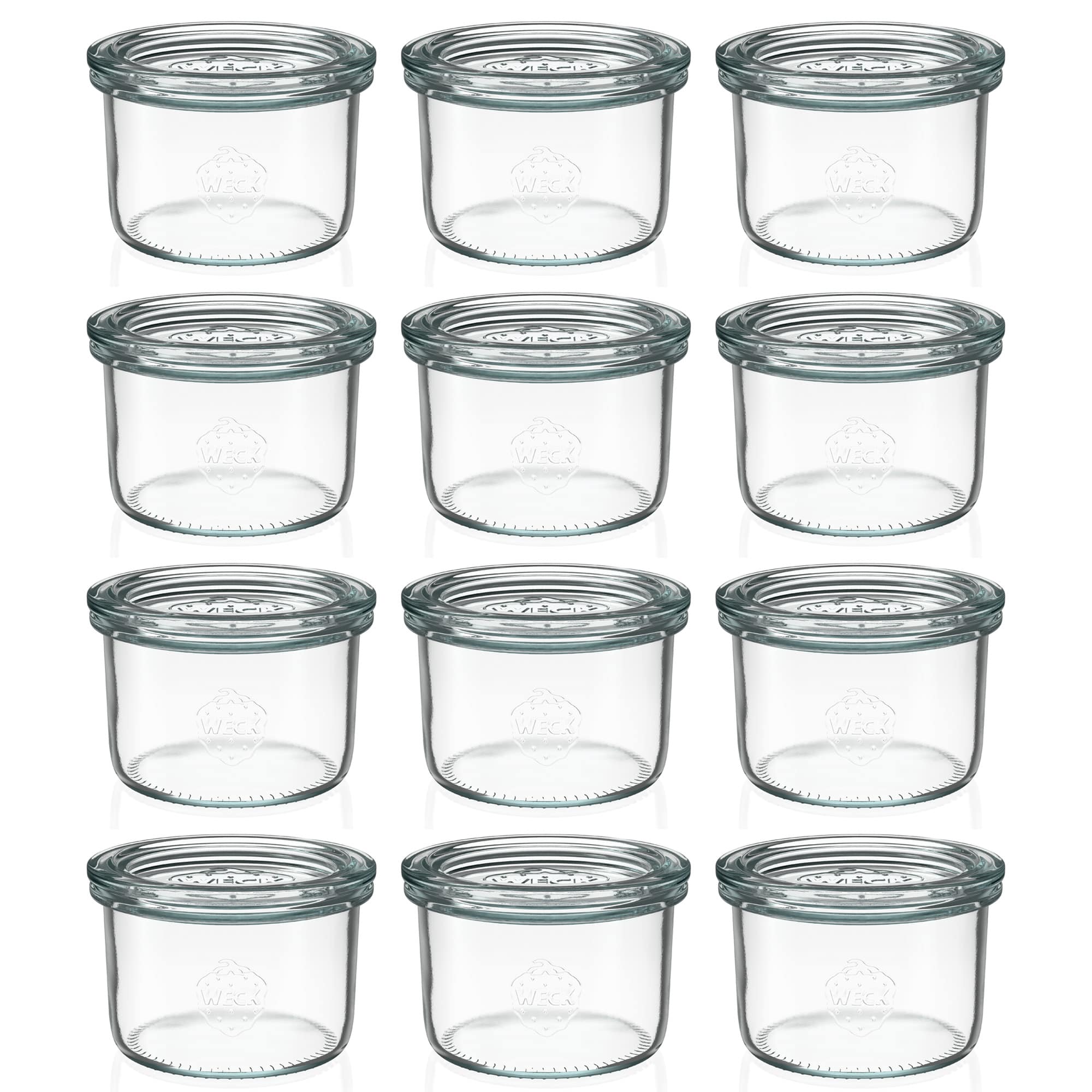 12x 200 ml WECK-Sturzglas mit Glasdeckel RR 80