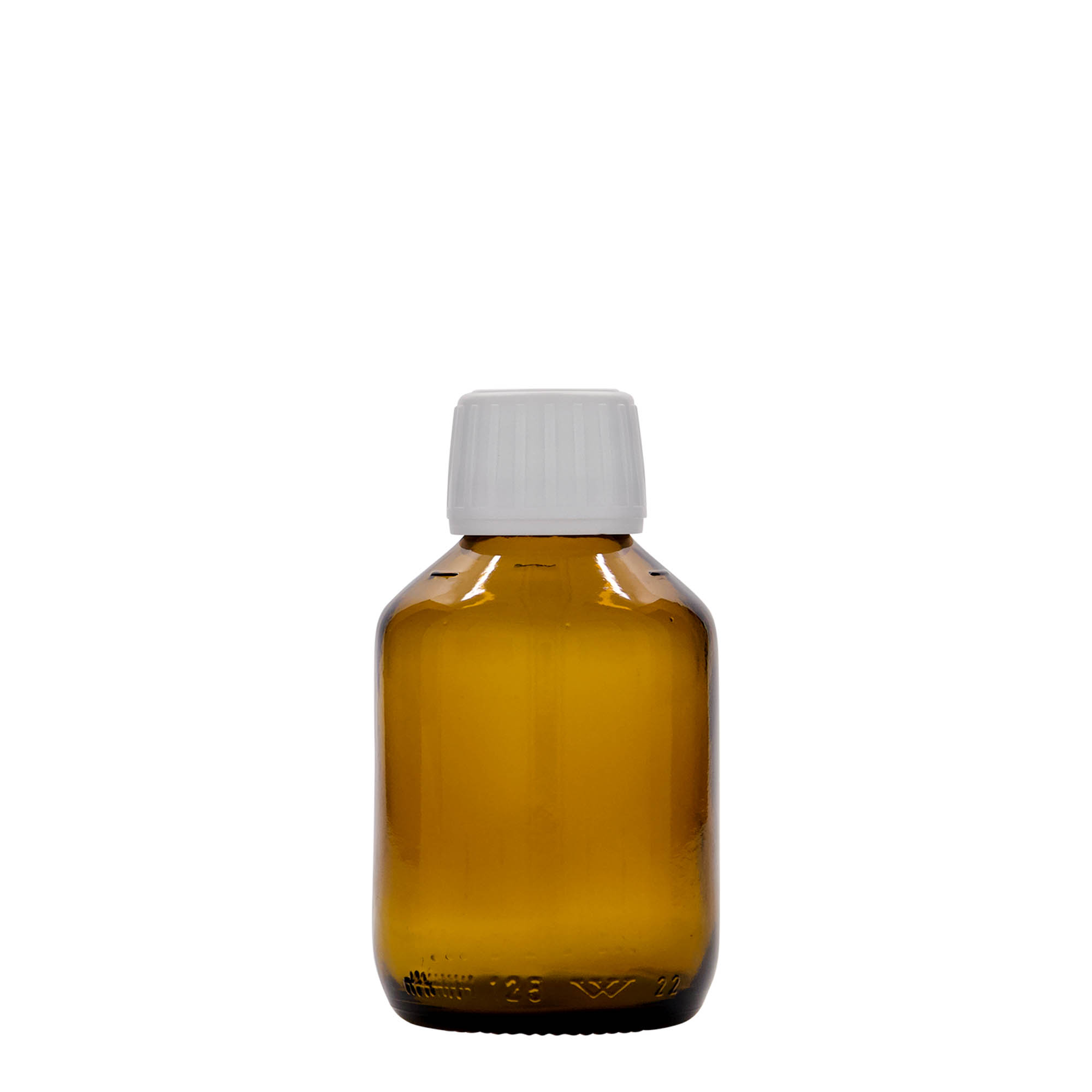 125 ml Medizinflasche, braun, Glas, Mündung: PP 28 125 ml Medizinflasche, braun, Glas, Mündung: PP 28