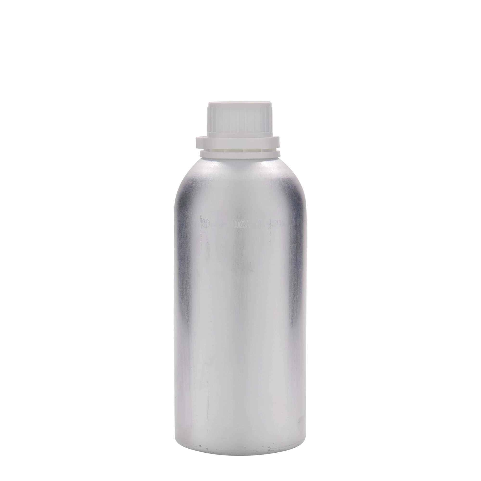 625 ml Aluminiumflasche, Metall, silber, Mündung: DIN 32