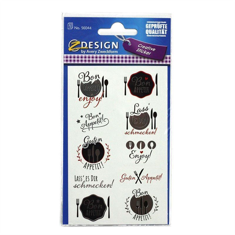 Zweckform Sticker «Guten Appetit», Papier, mehrfarbig