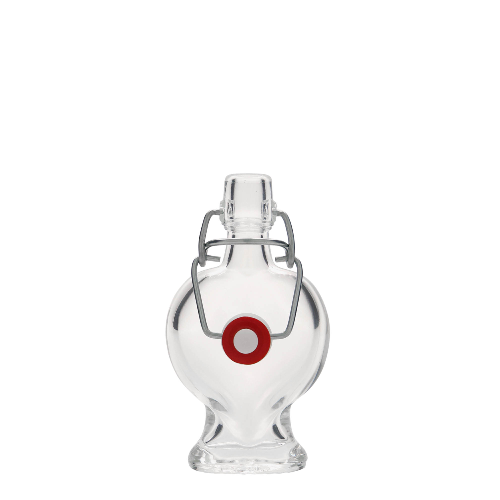 40 ml Glasflasche «Herz», Mündung: Bügelverschluss