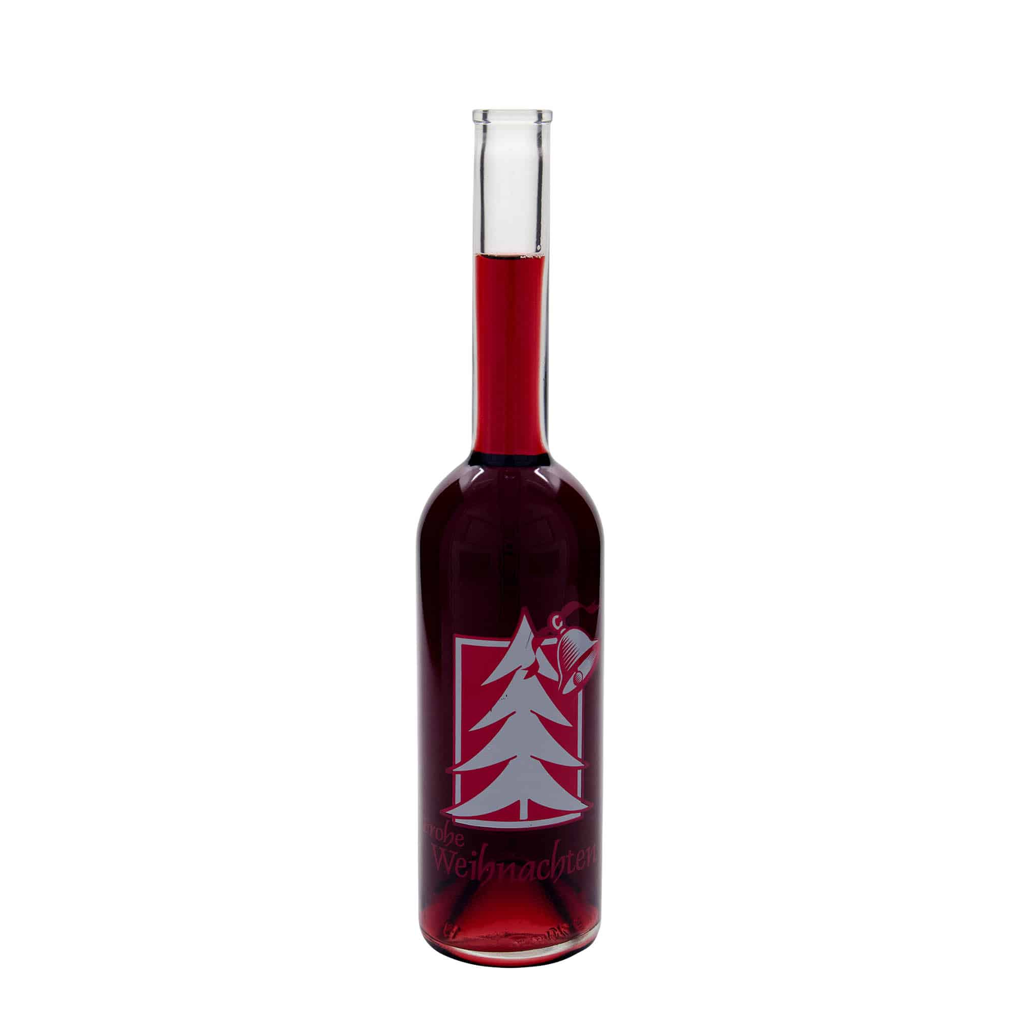 500 ml Glasflasche «Opera», Motiv: Weihnachtsgruss, Mündung: Kork