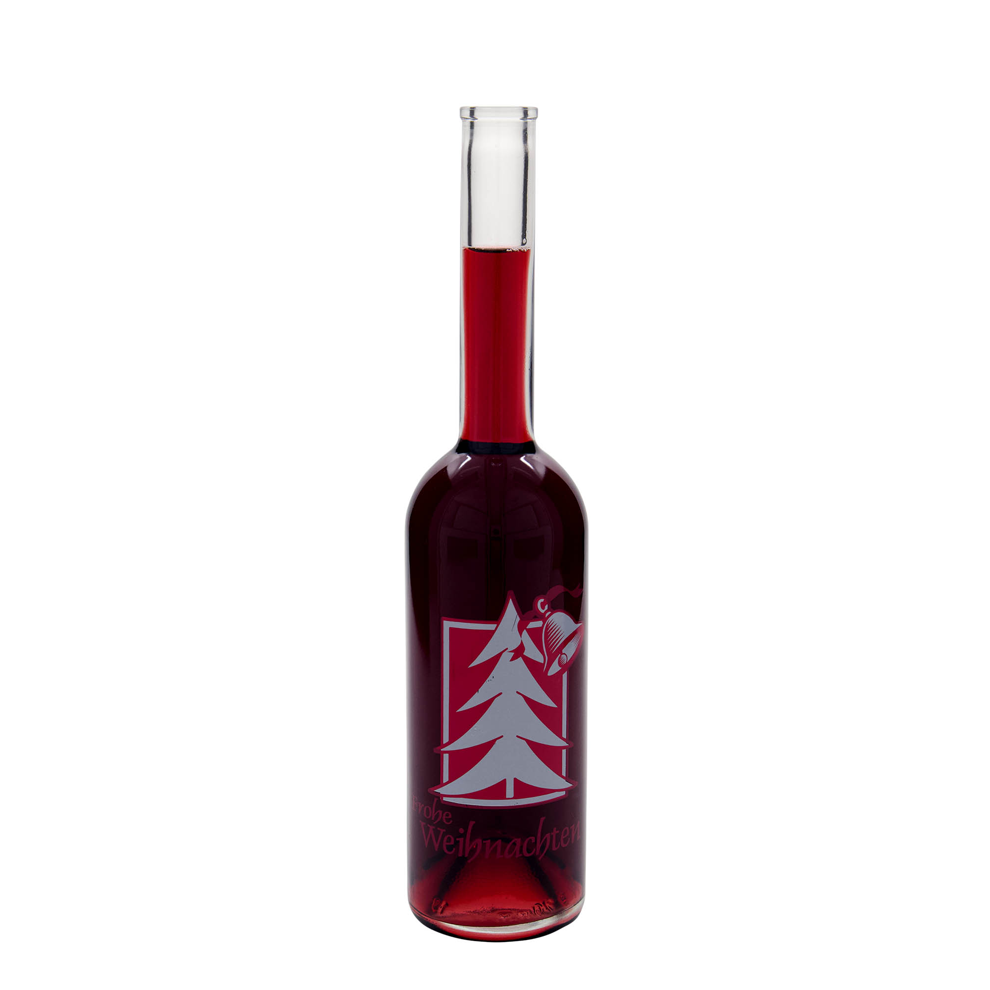 500 ml Glasflasche «Opera», Motiv: Weihnachtsgruss, Mündung: Kork