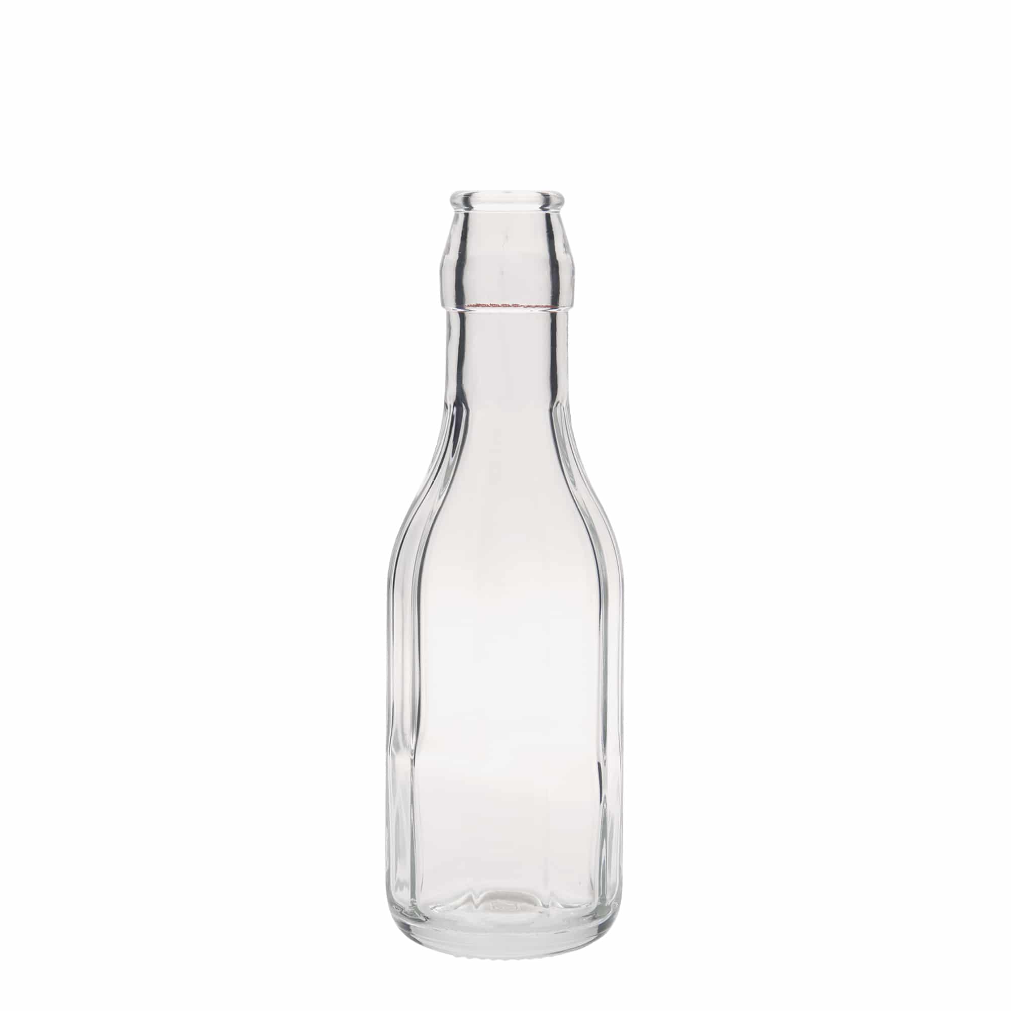 250 ml Glasflasche «Bravo», zehneckig, Mündung: Bügelverschluss