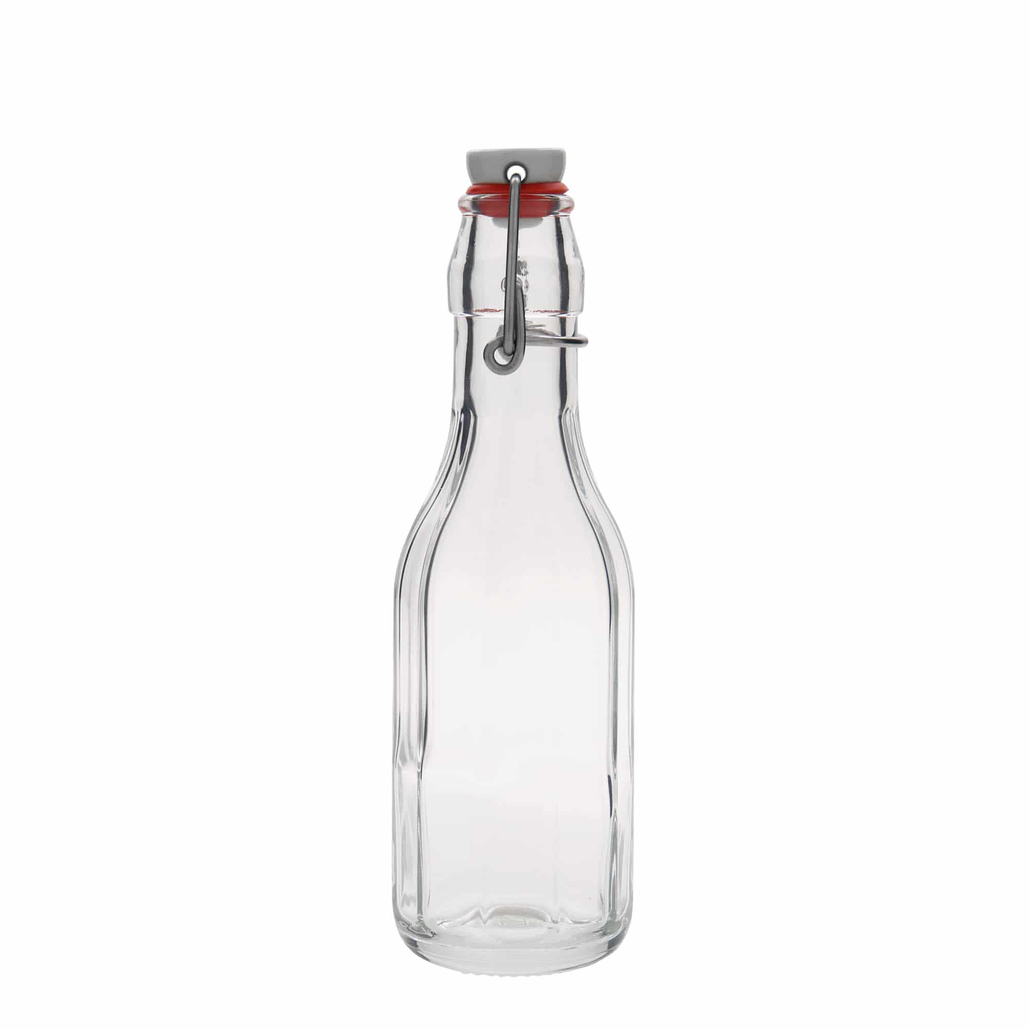 250 ml Glasflasche «Bravo», zehneckig, Mündung: Bügelverschluss