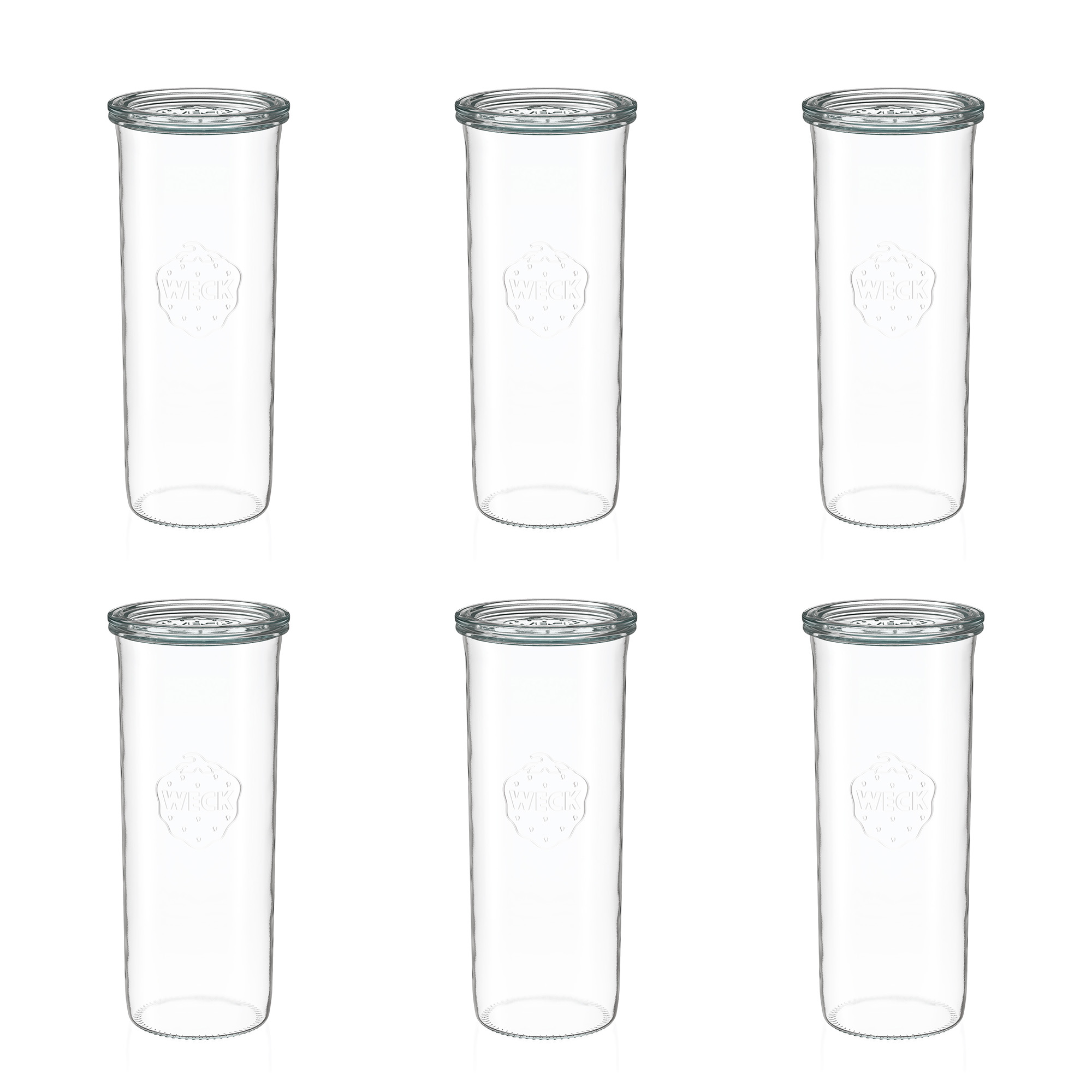 6x 1500ml WECK-Sturzglas mit Glasdeckel RR 100