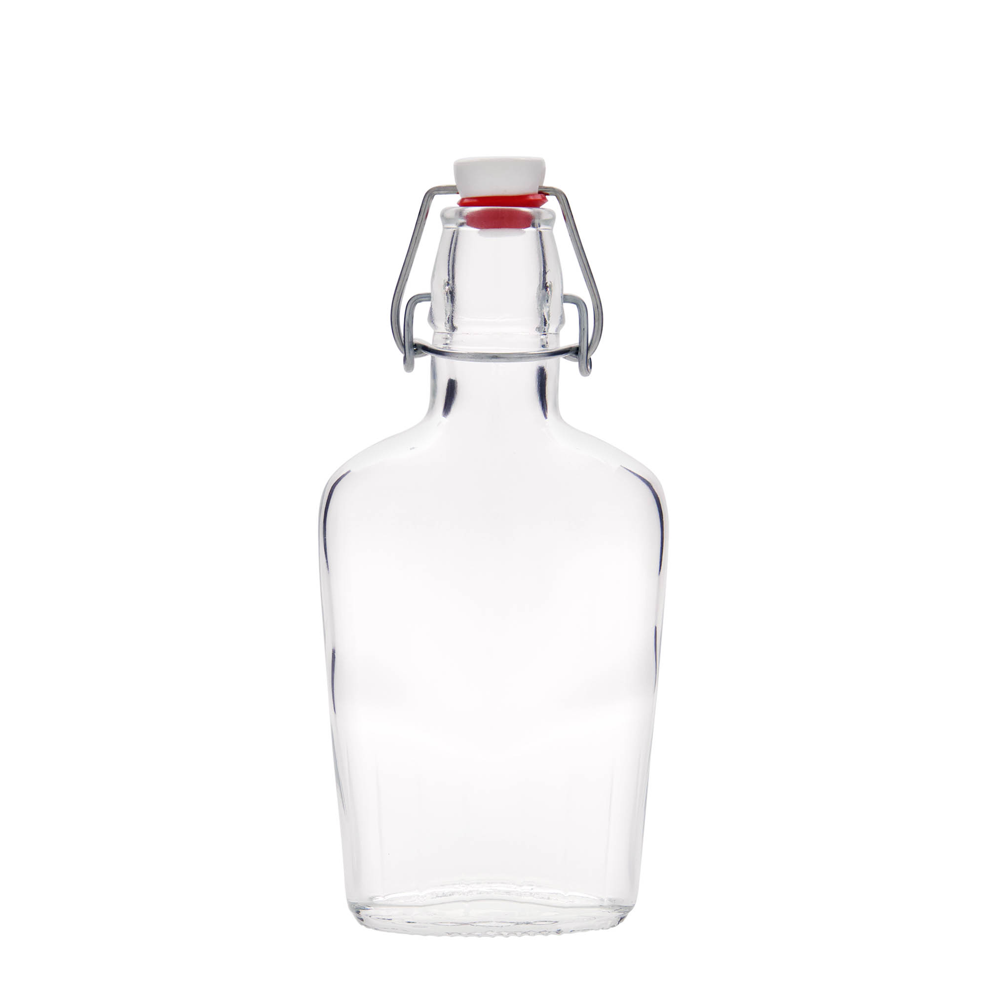 250 ml Glasflasche «Fiaschetta», oval, Mündung: Bügelverschluss
