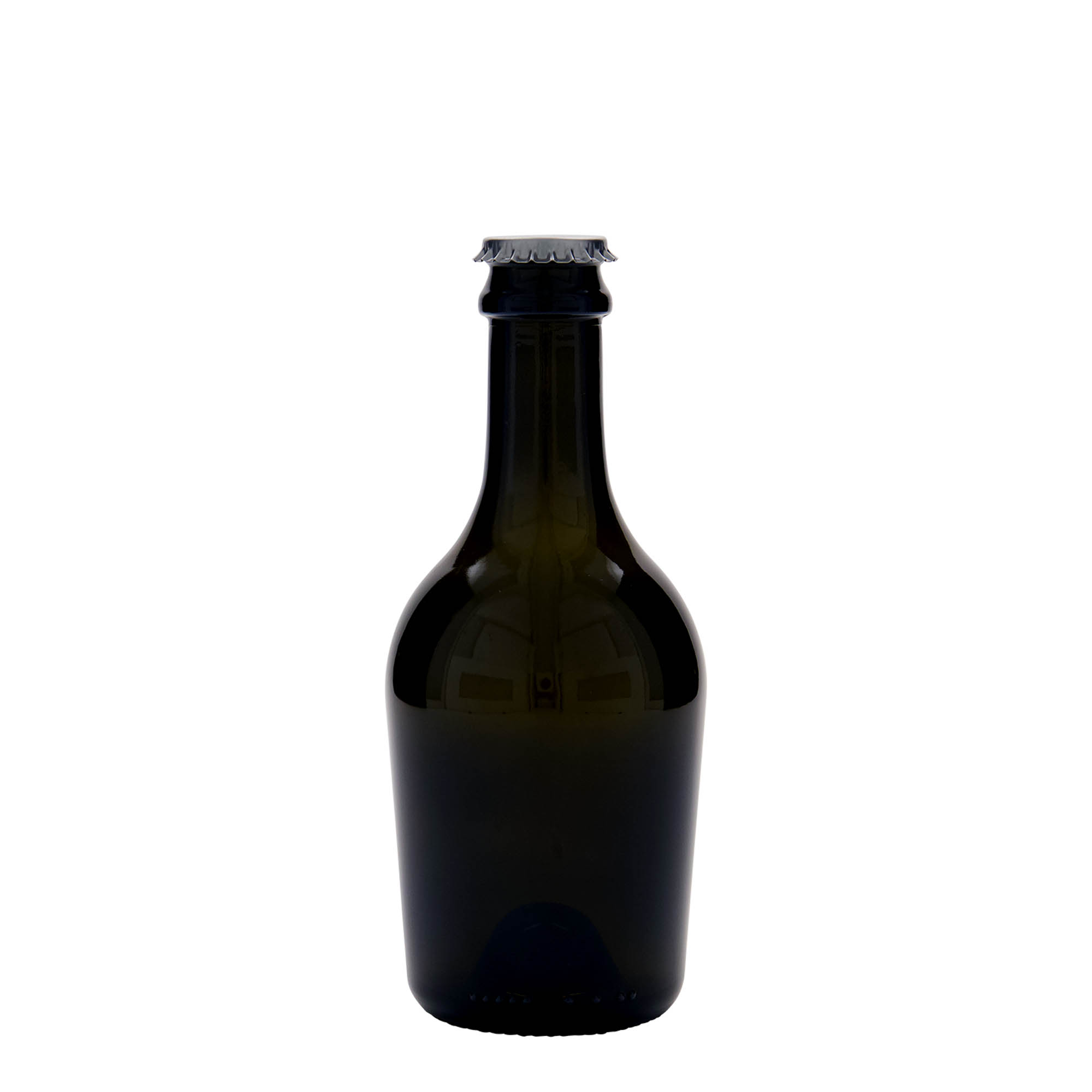 330 ml Bier-/Sektflasche «Butterfly», Glas, antikgrün, Mündung: Kronkorken